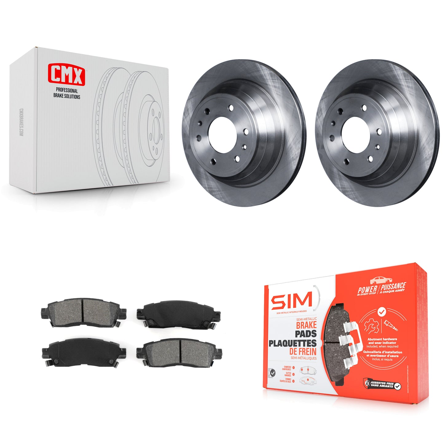 [Arrière] Kit de Disque et plaquette (semi-métallique) de frein pour Chevrolet Trailblazer GMC Envoy EXT XL Buick Rainier Oldsmobile Bravada XUV SSR Isuzu Ascender Saab 9-7x K8S-101534