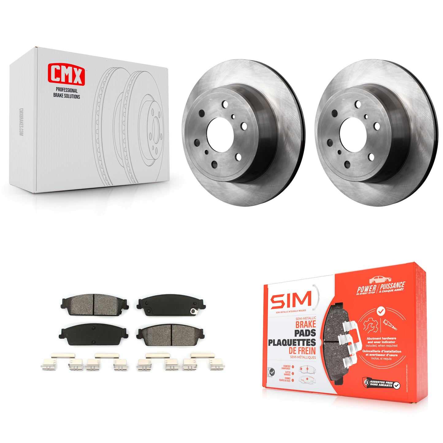 [Arrière] Kit de Disque et plaquette (semi-métallique) de frein pour Chevrolet Silverado 1500 GMC Sierra Tahoe Suburban Yukon Cadillac XL Avalanche Escalade ESV EXT K8S-101551