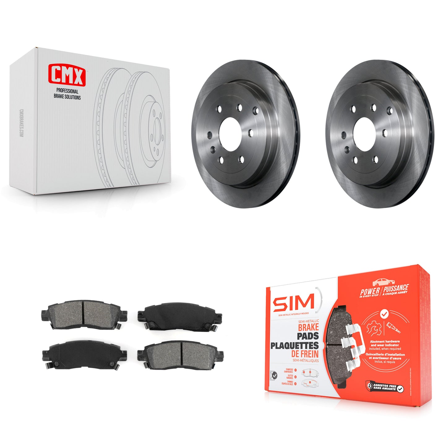 [Arrière] Kit de Disque et plaquette (semi-métallique) de frein pour Chevrolet Traverse GMC Acadia Buick Enclave Saturn Outlook Limited K8S-101554