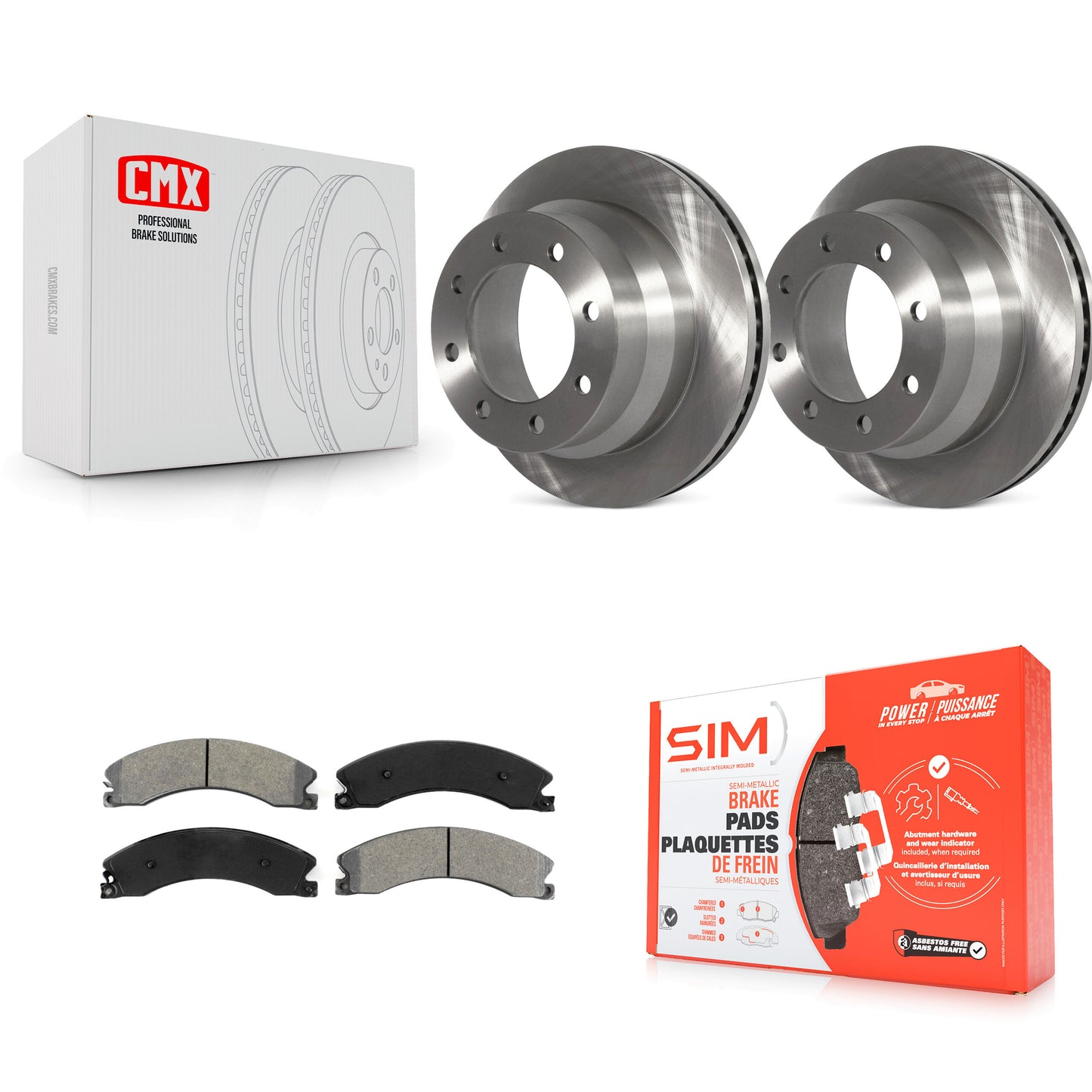 [Arrière] Kit de Disque et plaquette (semi-métallique) de frein pour Chevrolet Express 3500 GMC Savana 4500 K8S-101557