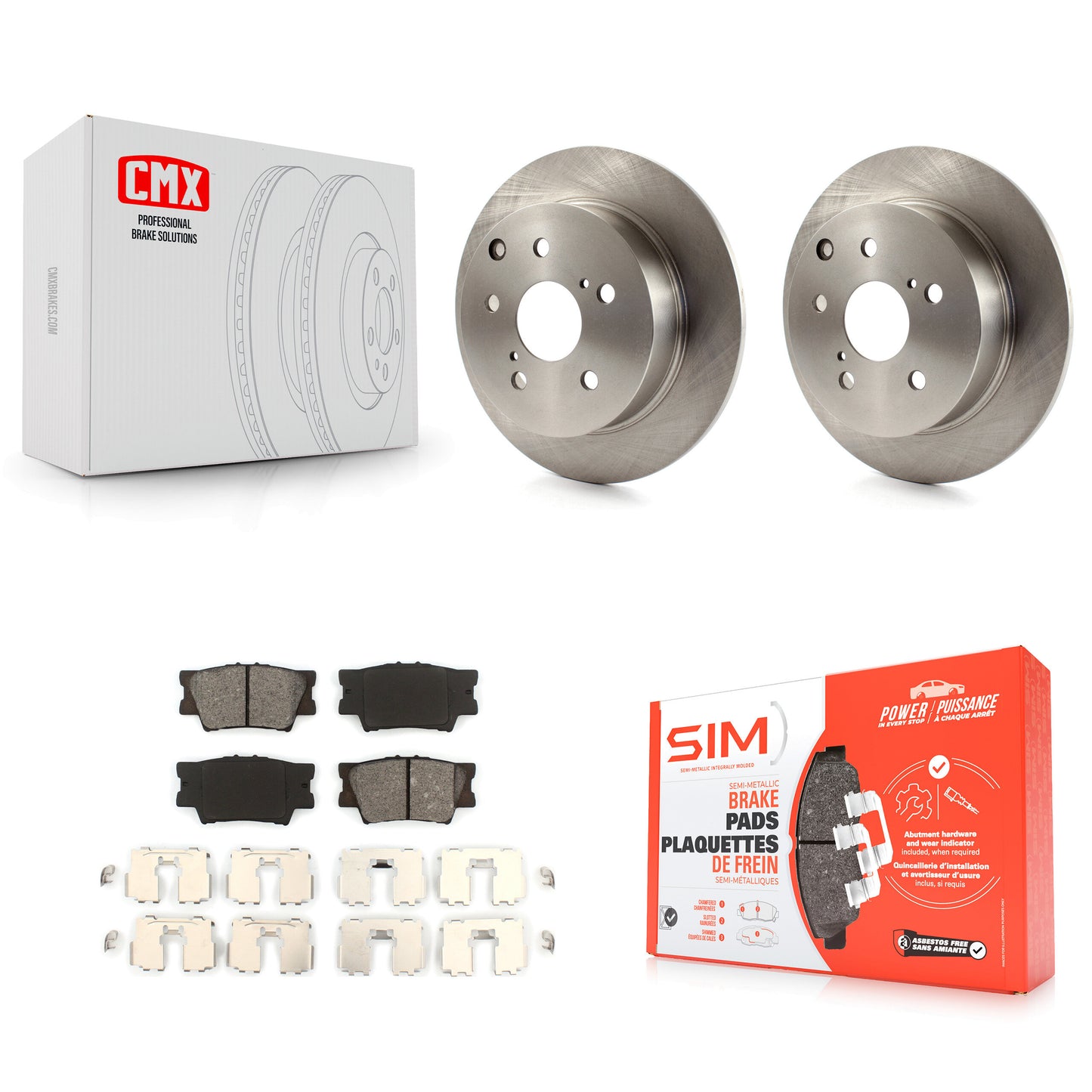 [Arrière] Kit de Disque et plaquette (semi-métallique) de frein pour Toyota Matrix Pontiac Vibe K8S-101560