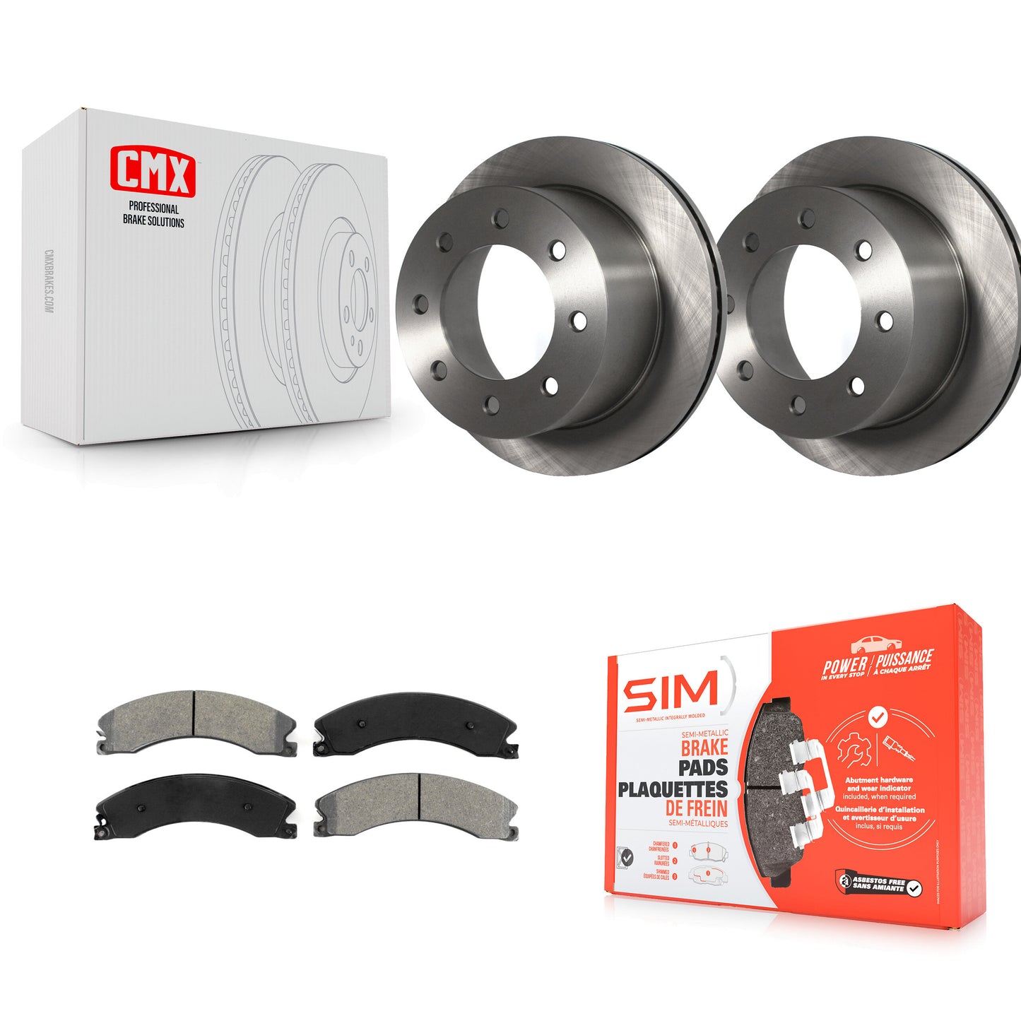 [Arrière] Kit de Disque et plaquette (semi-métallique) de frein pour 2011-2019 Chevrolet Silverado 3500 HD GMC Sierra avec Dual Wheels K8S-101577