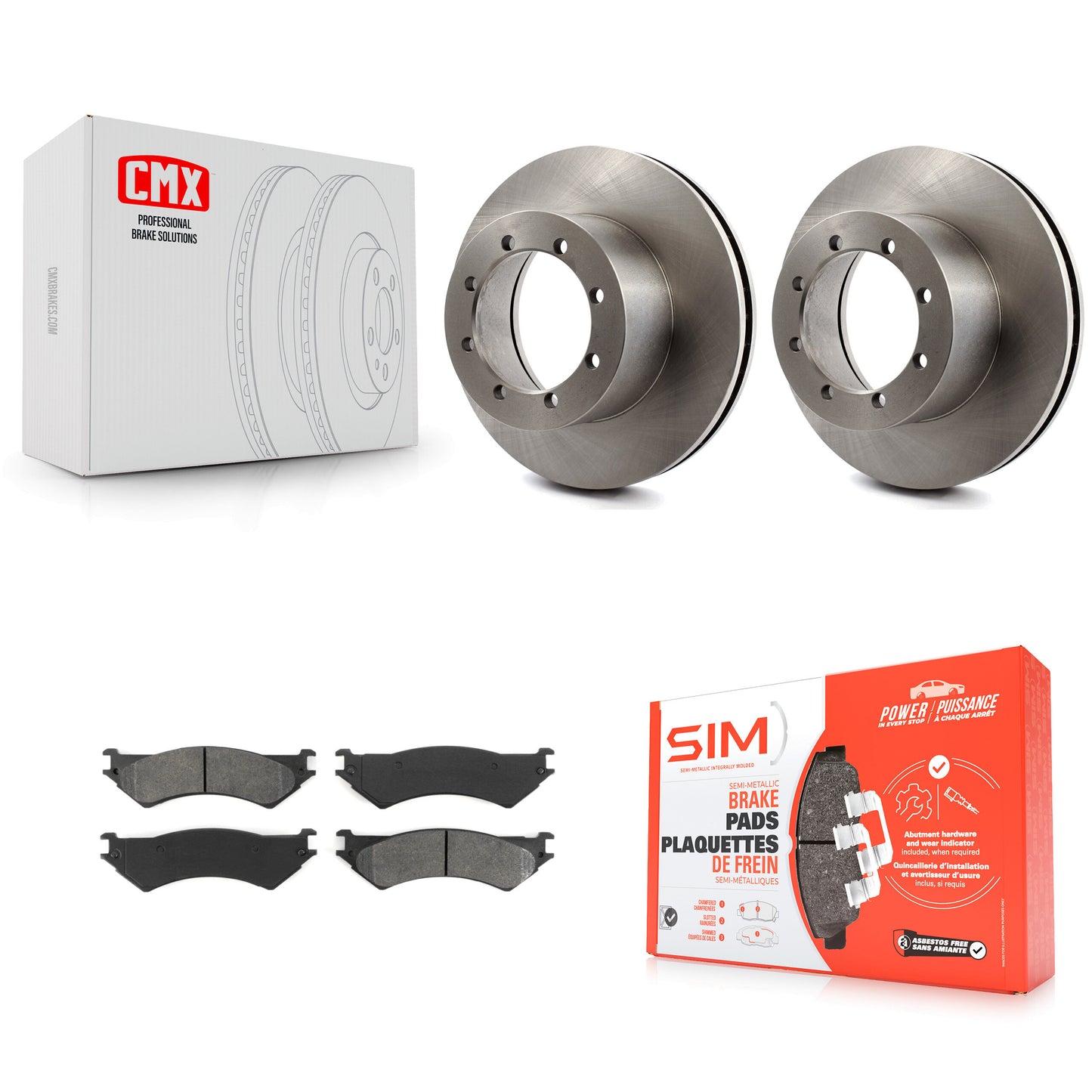 [Arrière] Kit de Disque et plaquette (semi-métallique) de frein pour 1999-2001 Ford E-350 Super Duty avec Dual Wheels K8S-101591