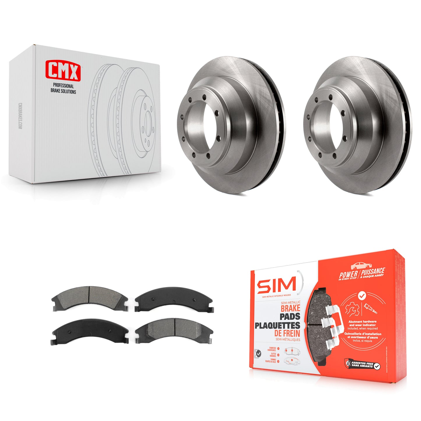 [Arrière] Kit de Disque et plaquette (semi-métallique) de frein pour Ford E-350 Super Duty Econoline avec Dual Wheels K8S-101630