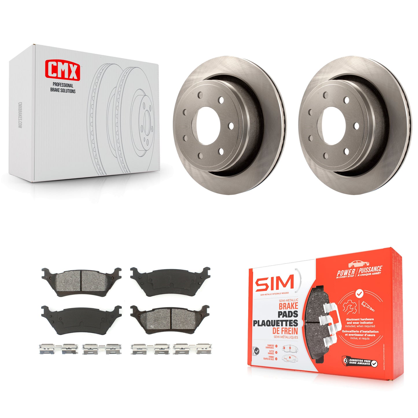 [Arrière] Kit de Disque et plaquette (semi-métallique) de frein pour 2012-2014 Ford F-150 avec 7 Lug Wheels K8S-101638