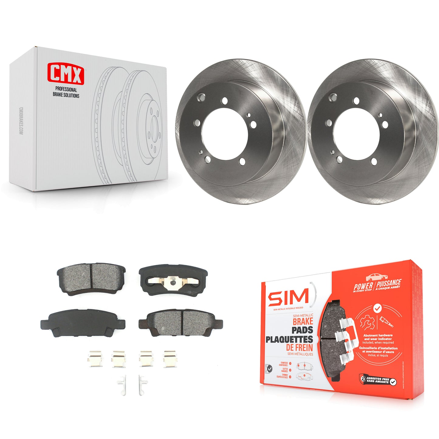 [Arrière] Kit de Disque et plaquette (semi-métallique) de frein pour Mitsubishi Lancer Outlander K8S-101652