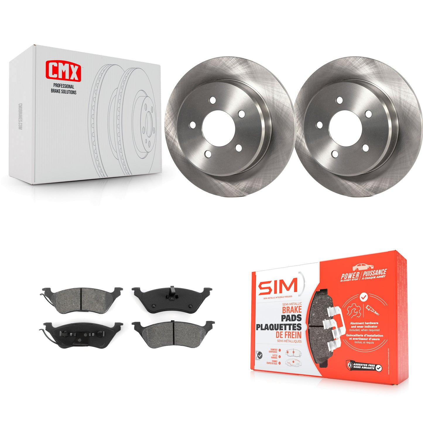 [Arrière] Kit de Disque et plaquette (semi-métallique) de frein pour Dodge Grand Caravan Chrysler Town & Country Voyager K8S-101655