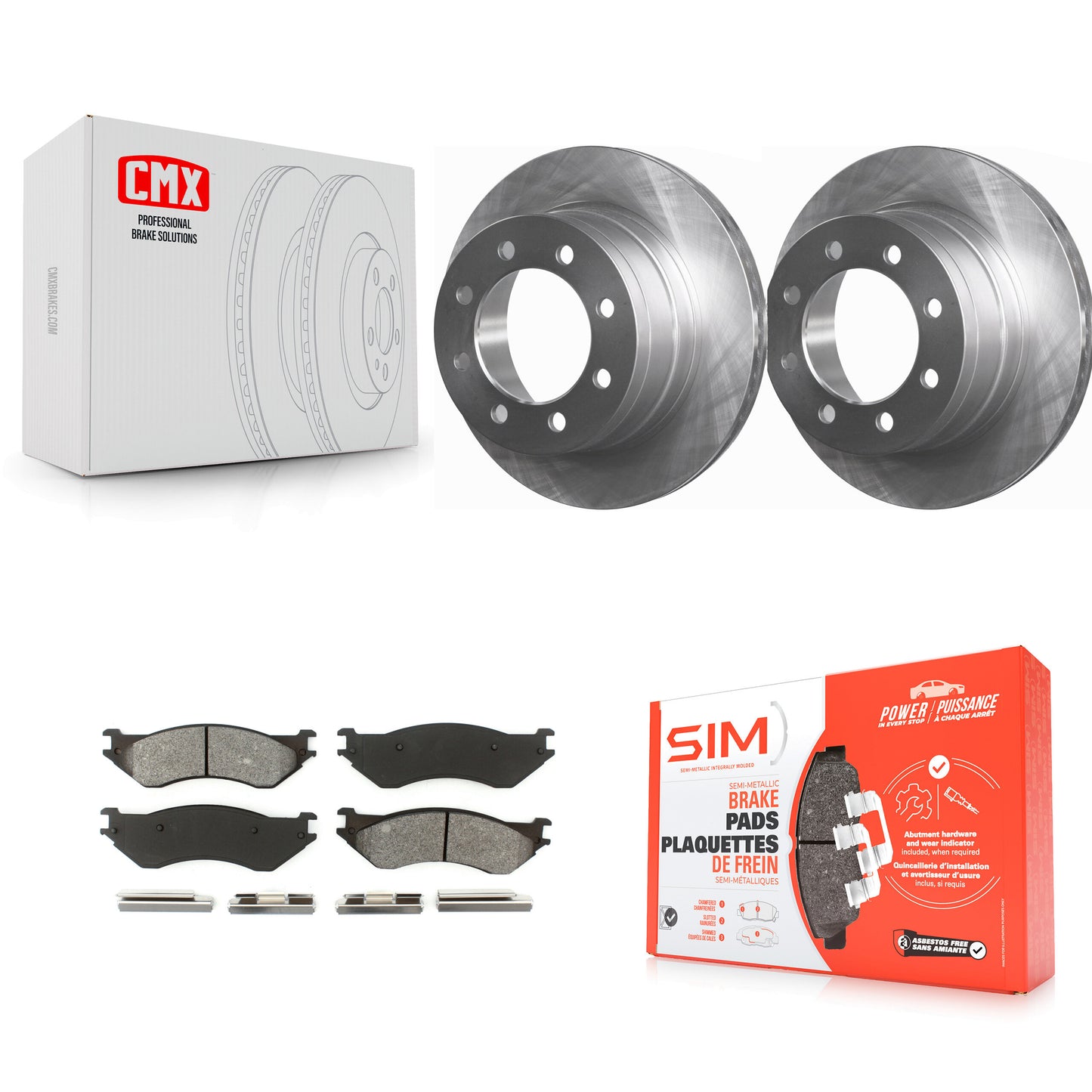 [Arrière] Kit de Disque et plaquette (semi-métallique) de frein pour Dodge Ram 2500 1500 3500 K8S-101662