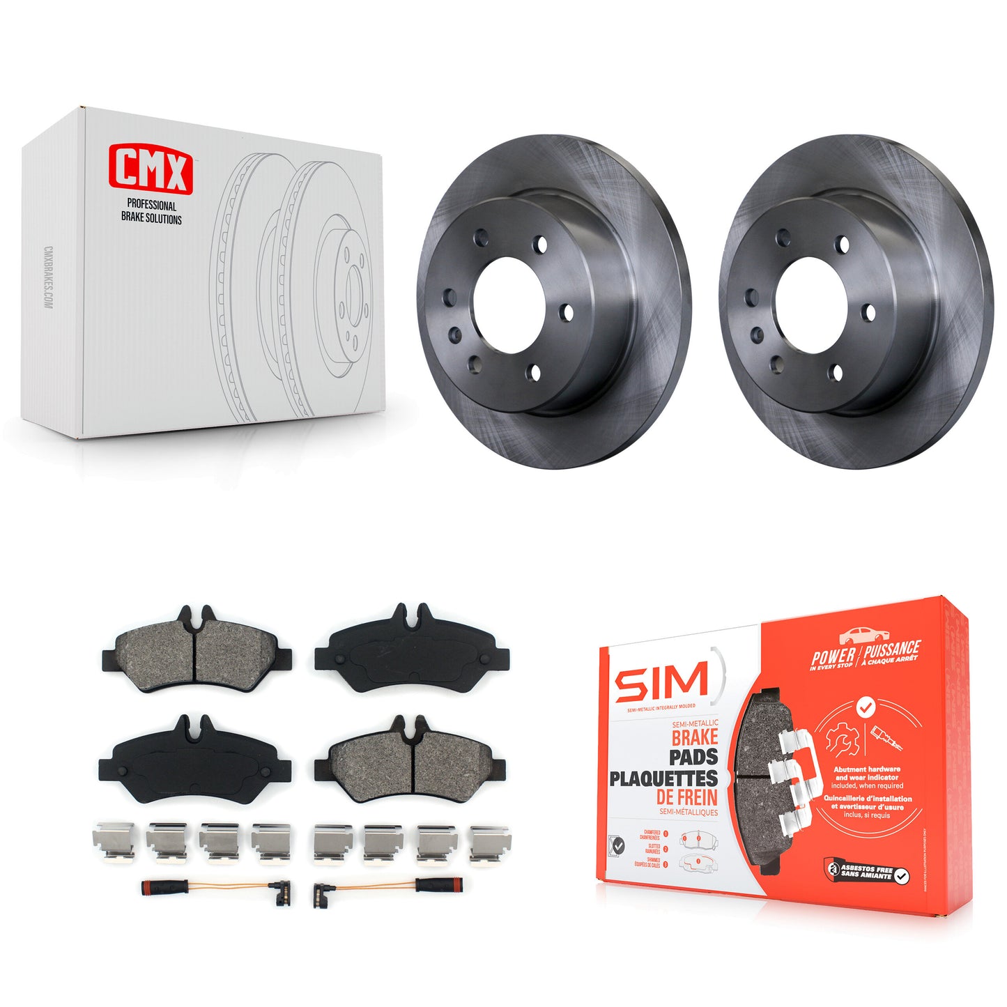[Arrière] Kit de Disque et plaquette (semi-métallique) de frein pour Sprinter 2500 Mercedes-Benz Dodge Freightliner 3500 K8S-101680