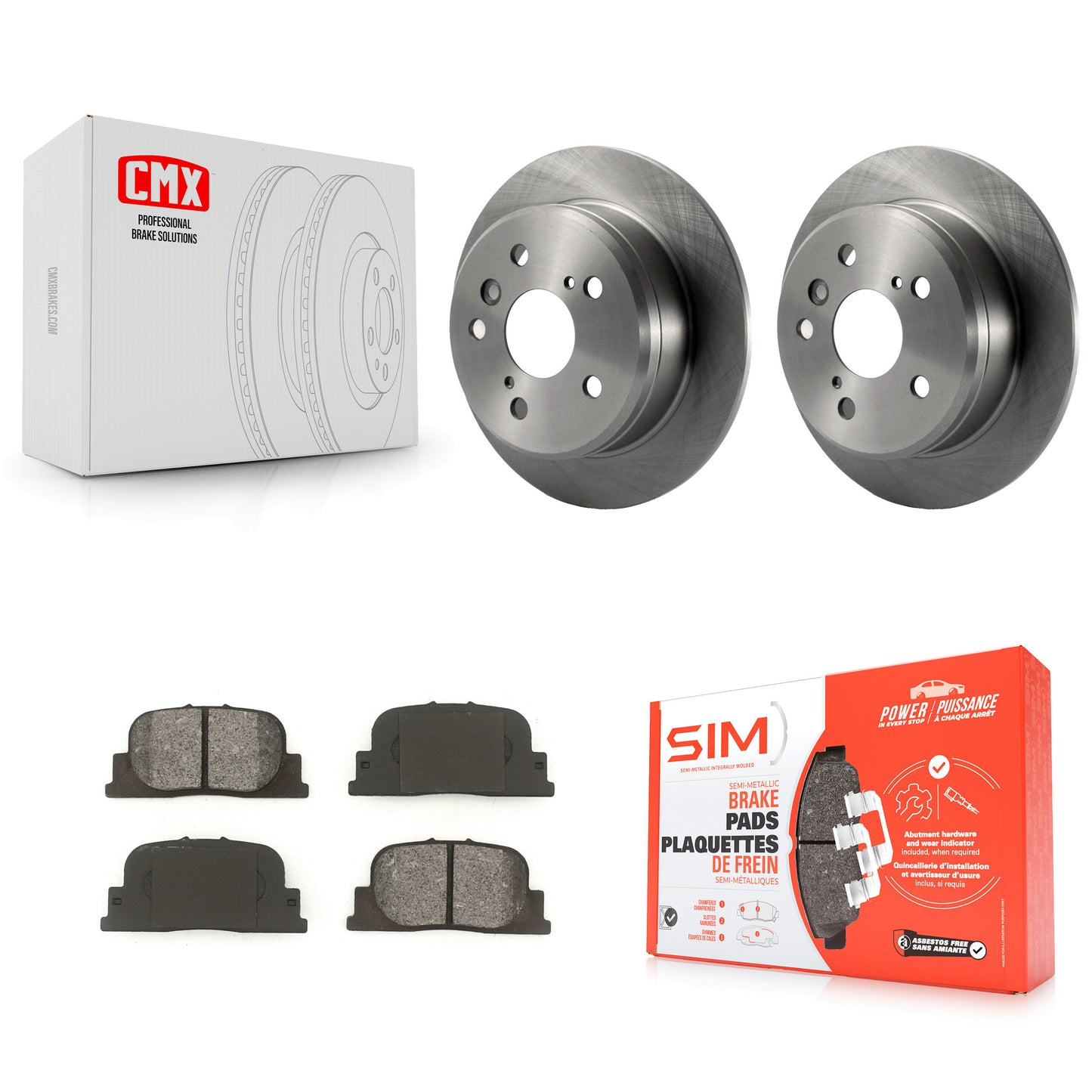 [Arrière] Kit de Disque et plaquette (semi-métallique) de frein pour Toyota Camry Lexus ES300 K8S-101697