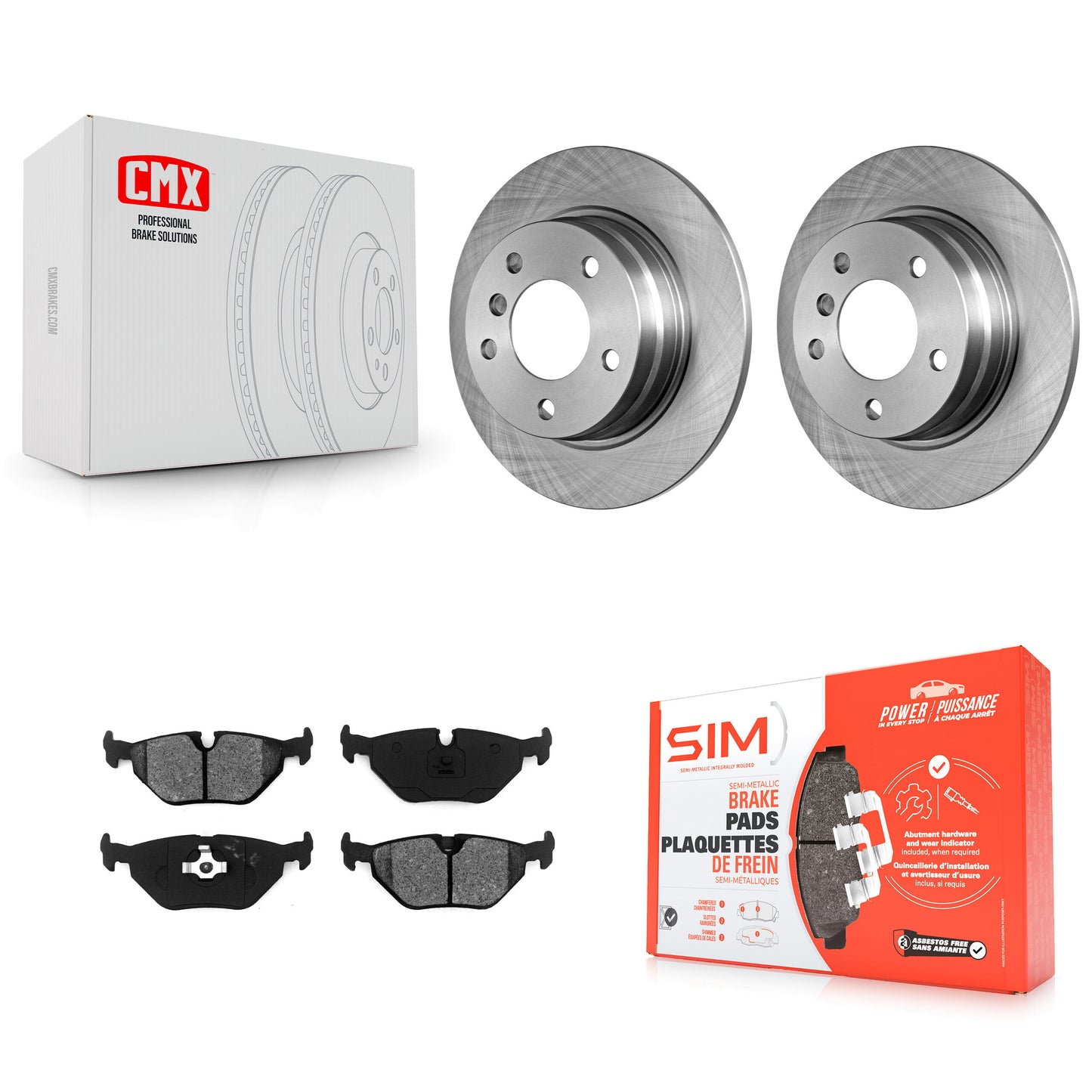 [Arrière] Kit de Disque et plaquette (semi-métallique) de frein pour BMW 325i 328i 325is 318is 318i 320i K8S-101701