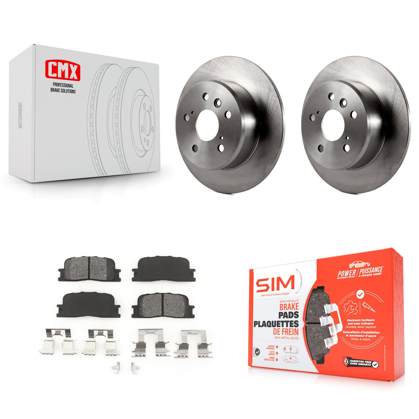 [Arrière] Kit de Disque et plaquette (semi-métallique) de frein pour 2001-2003 Toyota Highlander FWD K8S-101712