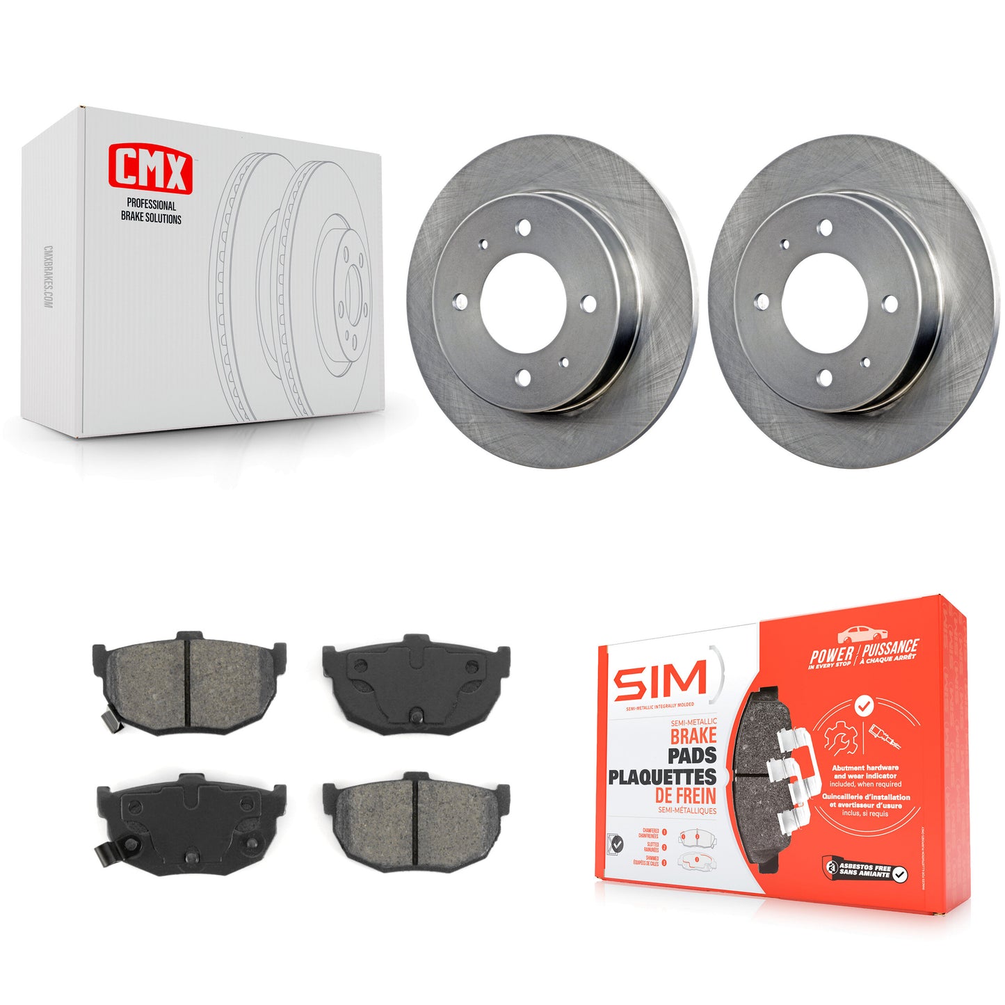 [Arrière] Kit de Disque et plaquette (semi-métallique) de frein pour Hyundai Elantra Tiburon K8S-101718