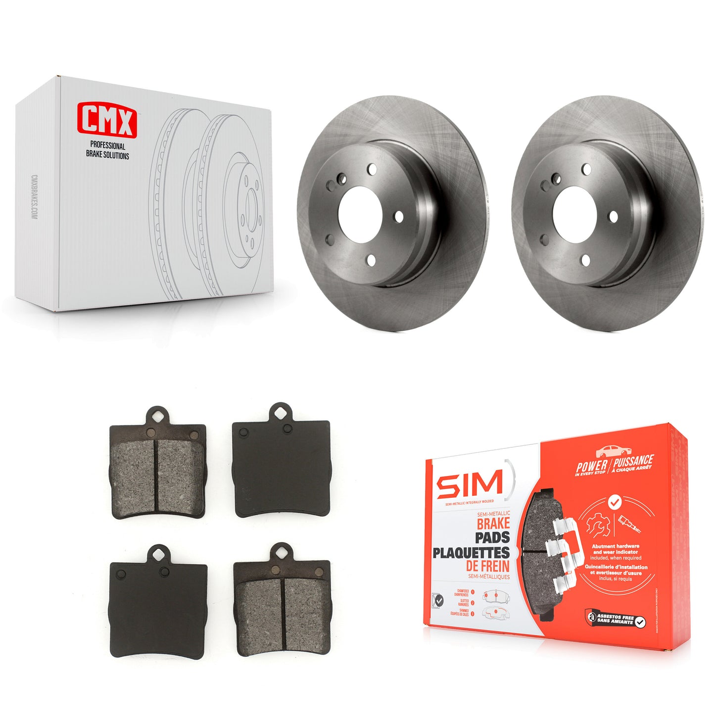 [Arrière] Kit de Disque et plaquette (semi-métallique) de frein pour 2007-2008 Mercedes-Benz SLK280 avec Sport Package K8S-101727