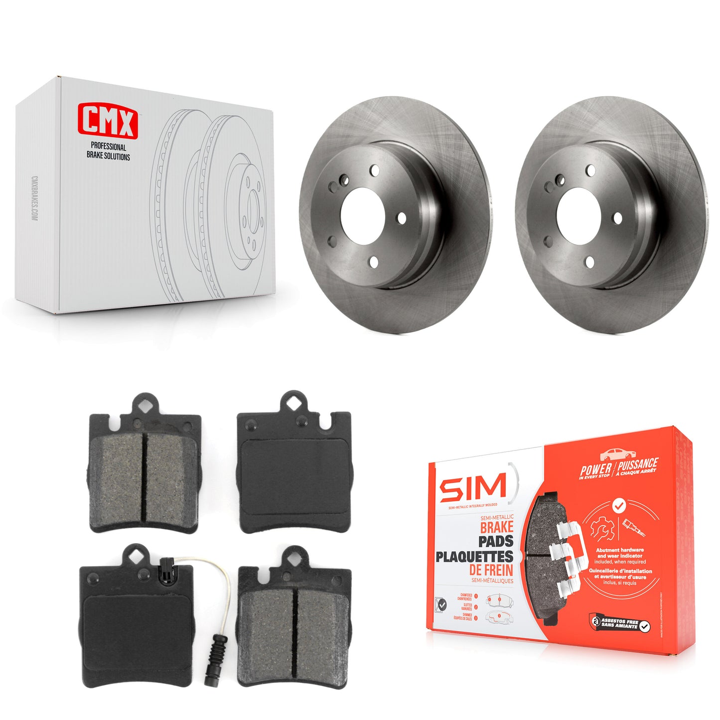 [Arrière] Kit de Disque et plaquette (semi-métallique) de frein pour Mercedes-Benz E320 C230 C240 CLK320 CLK350 C320 C280 E430 SLK350 CLK430 C350 SLK300 K8S-101728
