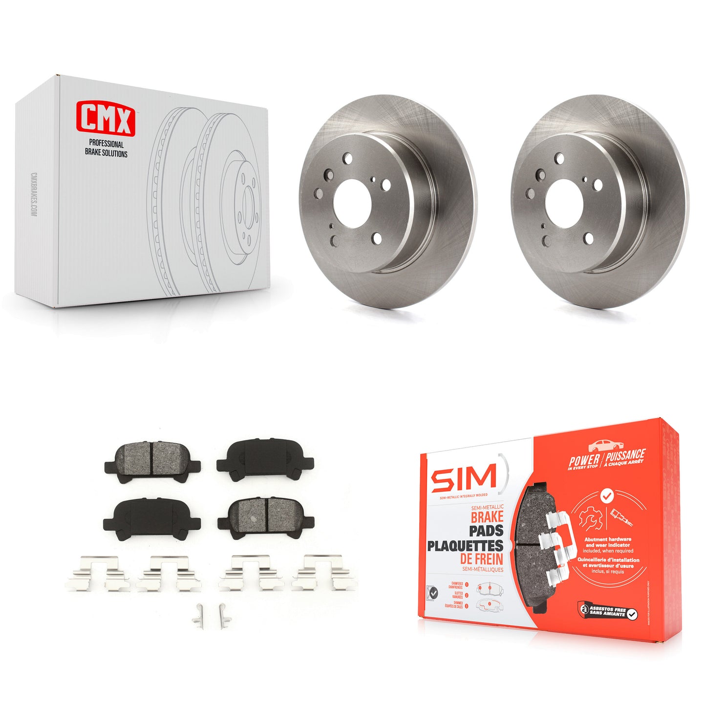 [Arrière] Kit de Disque et plaquette (semi-métallique) de frein pour 2000-2004 Toyota Avalon K8S-101738
