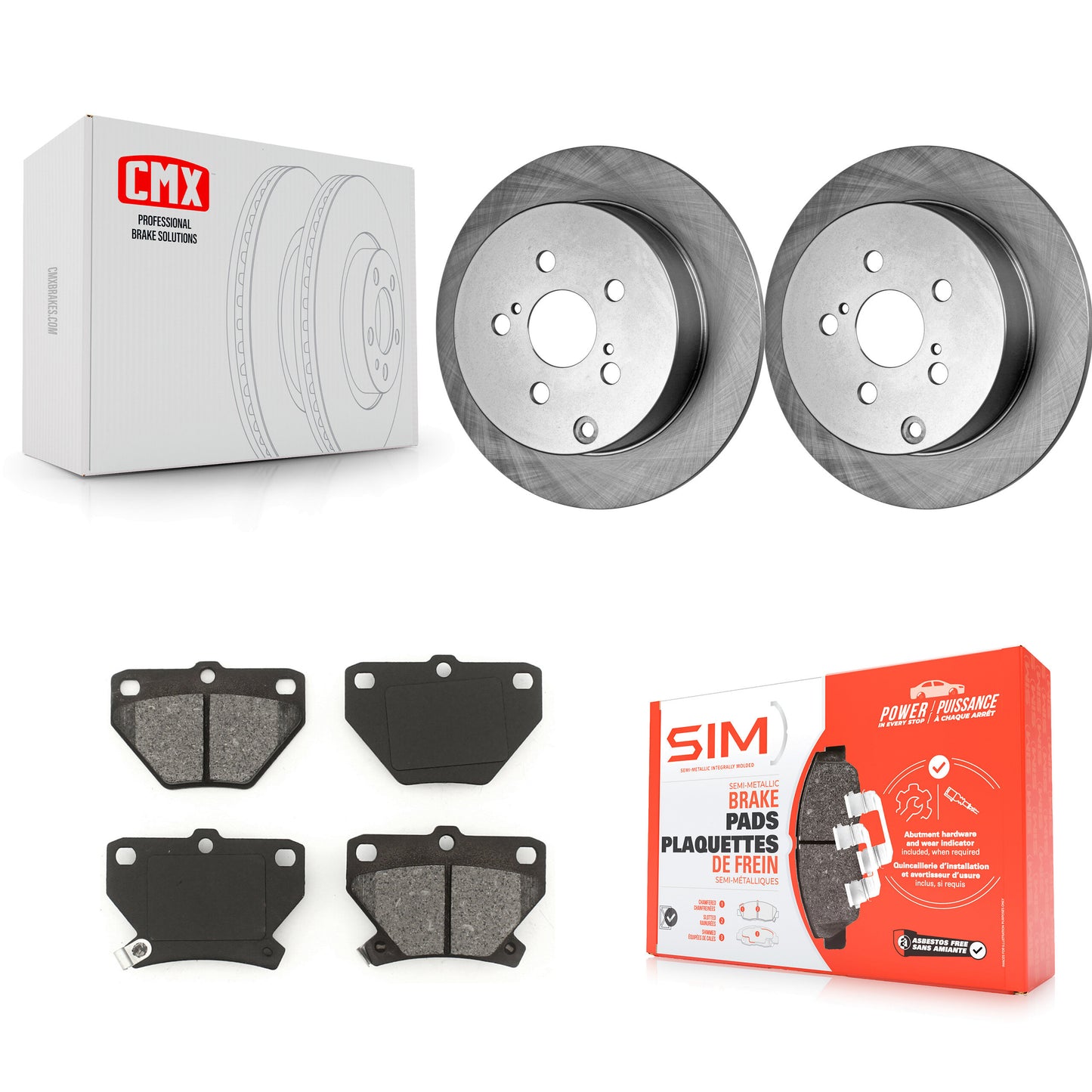 [Arrière] Kit de Disque et plaquette (semi-métallique) de frein pour Toyota Corolla Matrix Pontiac Vibe Celica K8S-101739