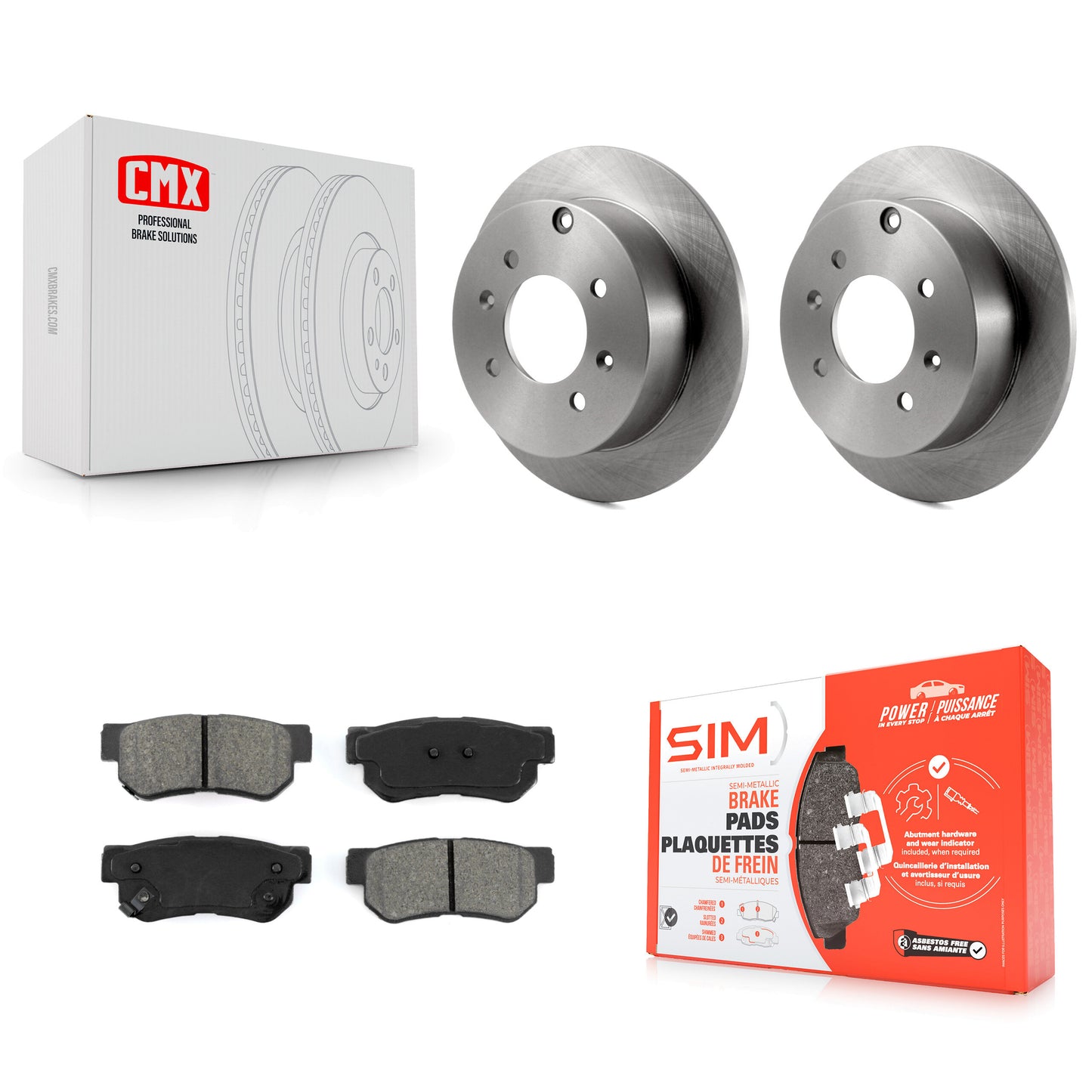 [Arrière] Kit de Disque et plaquette (semi-métallique) de frein pour Hyundai Sonata Kia Optima Magentis K8S-101758
