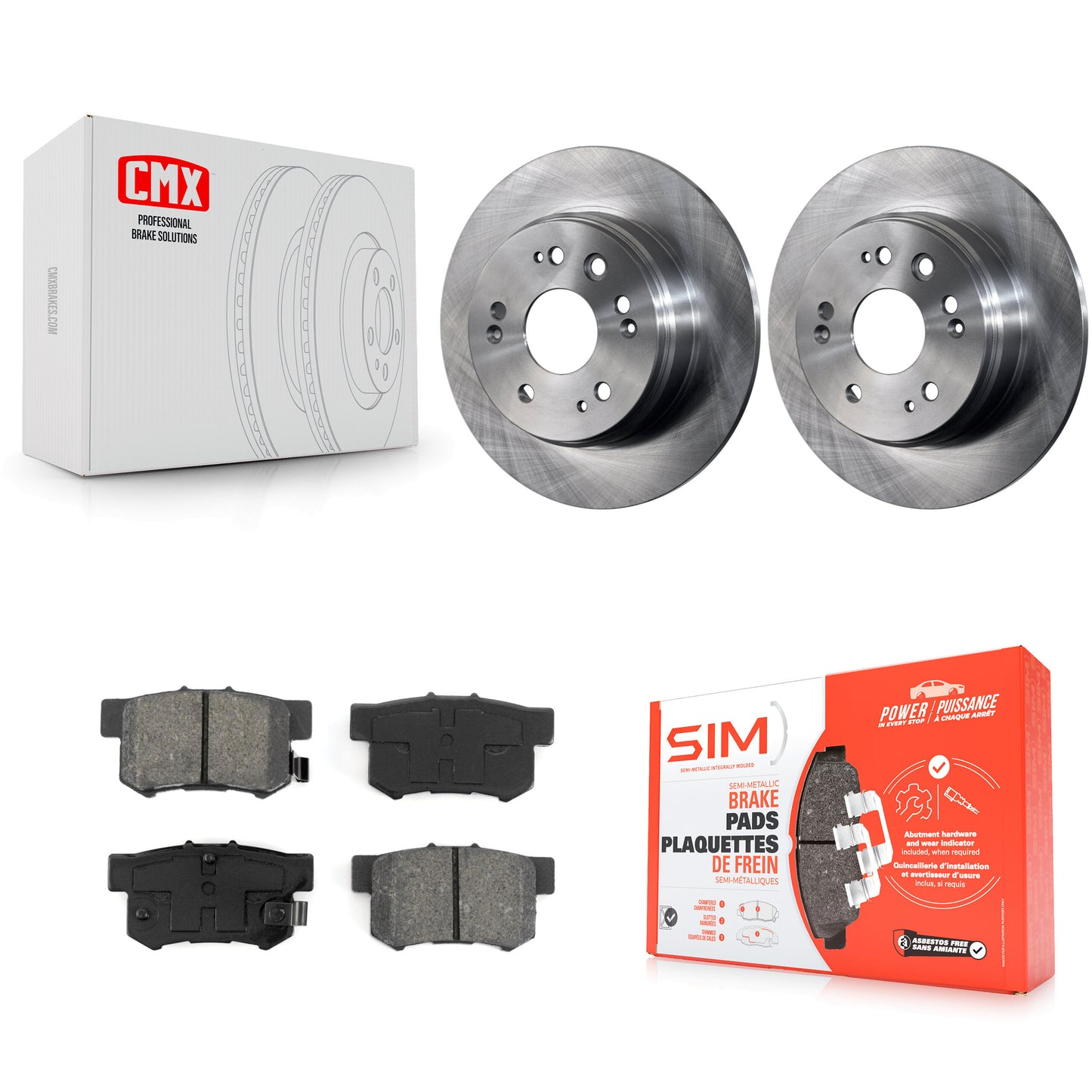 [Arrière] Kit de Disque et plaquette (semi-métallique) de frein pour 2002-2004 Honda CR-V K8S-101761
