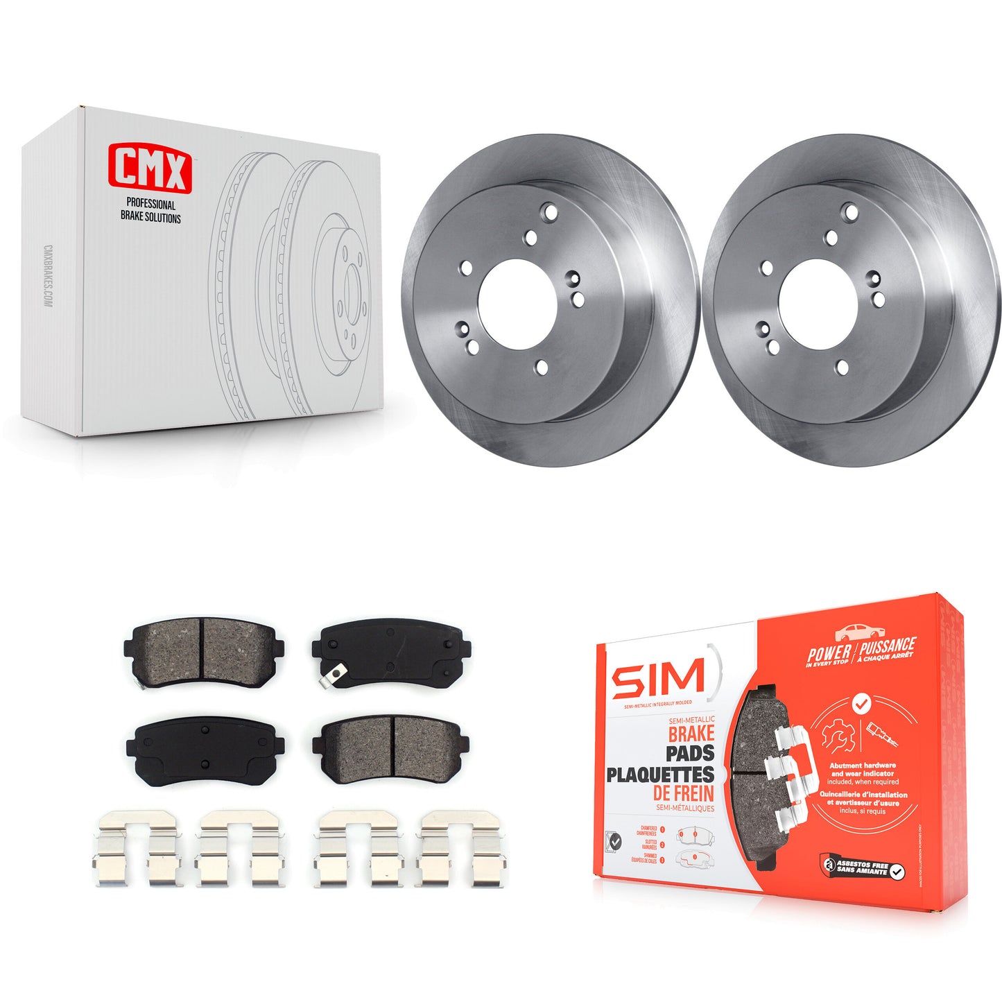 [Arrière] Kit de Disque et plaquette (semi-métallique) de frein pour Hyundai Tucson Kia Sportage AWD K8S-101766