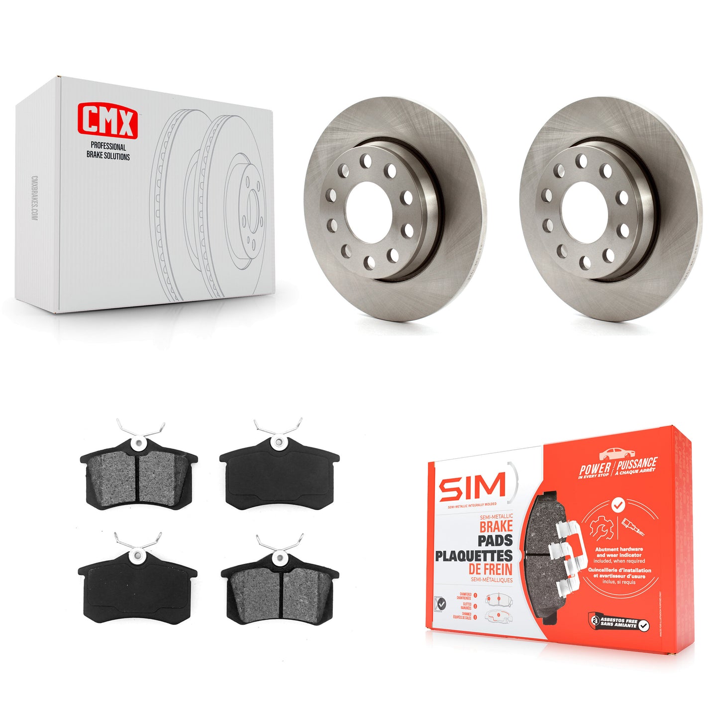 [Arrière] Kit de Disque et plaquette (semi-métallique) de frein pour Audi A4 Quattro avec 255mm Diameter Rotor K8S-101773
