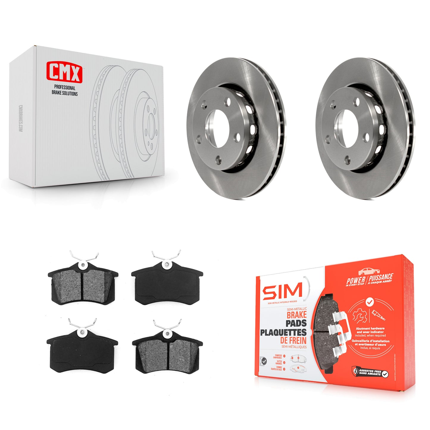 [Arrière] Kit de Disque et plaquette (semi-métallique) de frein pour 2000-2001 Audi S4 K8S-101775