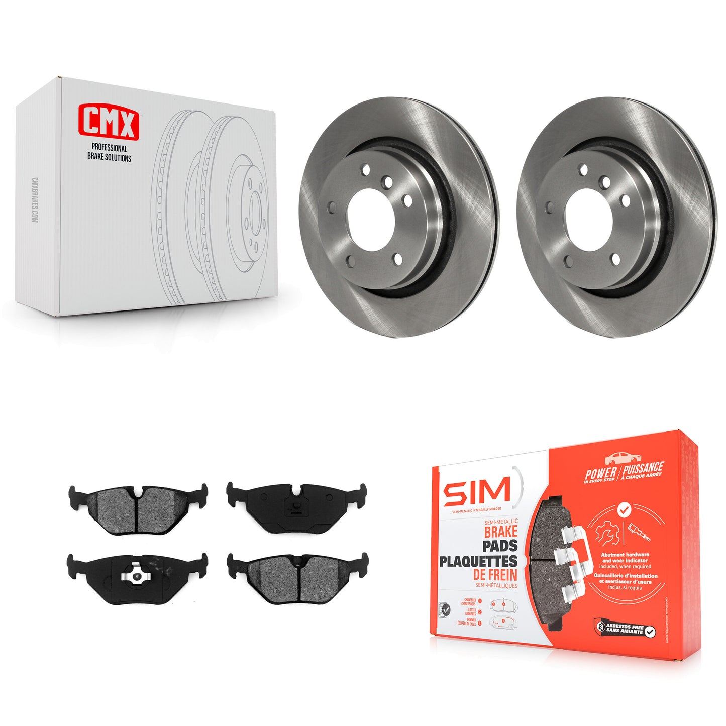 [Arrière] Kit de Disque et plaquette (semi-métallique) de frein pour 1996-1997 BMW 328i avec 294mm Diameter Rotor K8S-101778