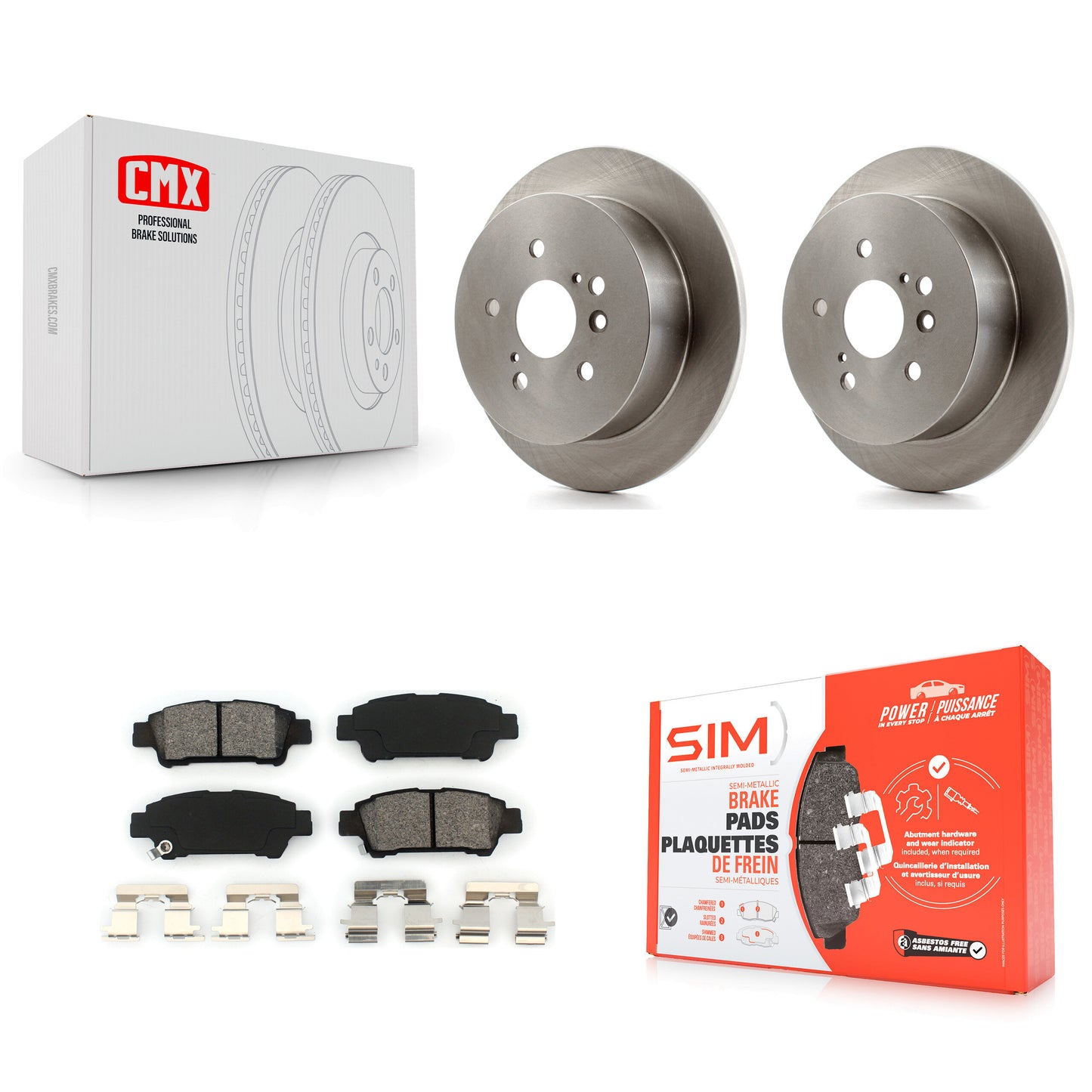 [Arrière] Kit de Disque et plaquette (semi-métallique) de frein pour 2004-2010 Toyota Sienna K8S-101801