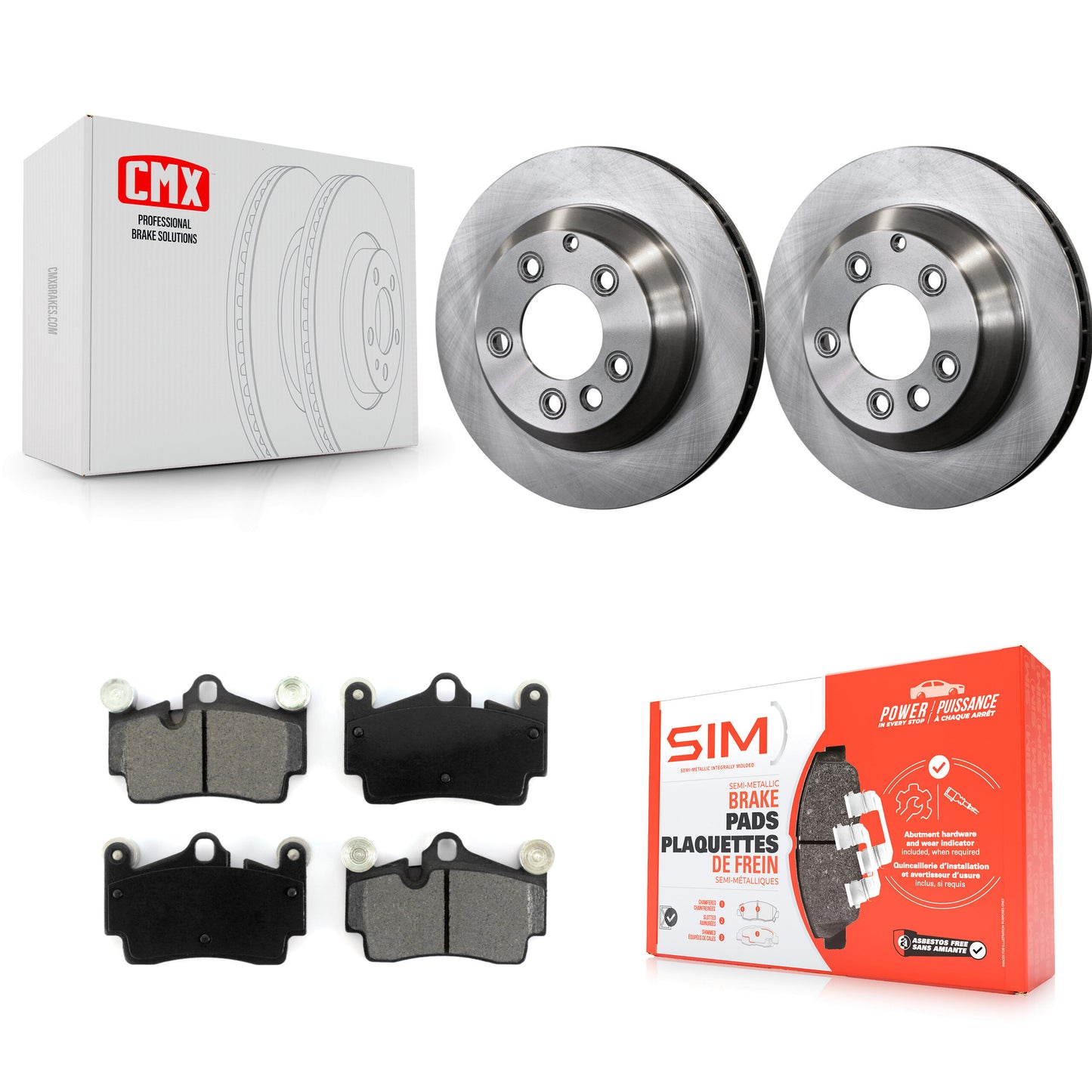 [Arrière] Kit de Disque et plaquette (semi-métallique) de frein pour Audi Q7 Porsche Cayenne Volkswagen Touareg K8S-101804