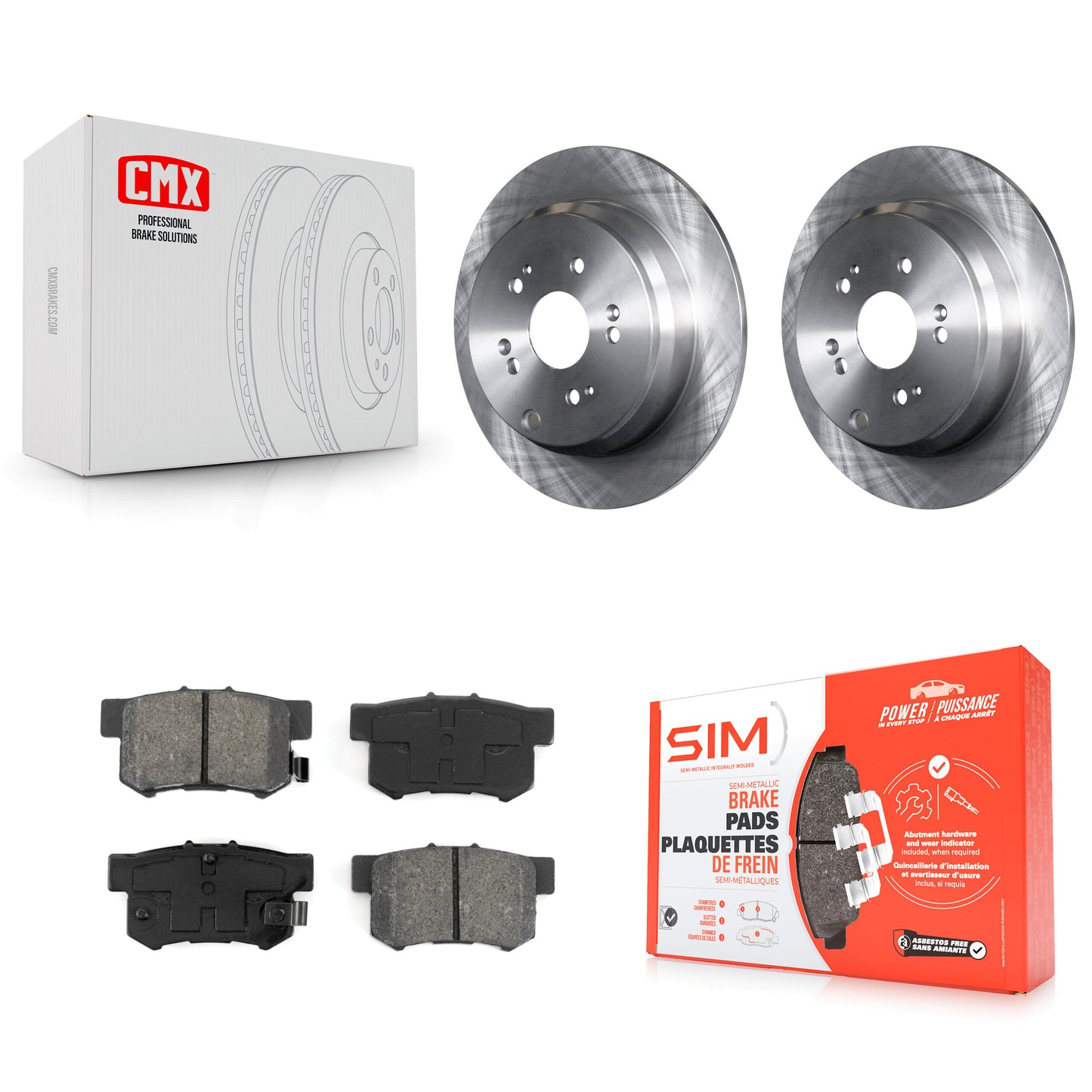 [Arrière] Kit de Disque et plaquette (semi-métallique) de frein pour Acura RDX K8S-101814