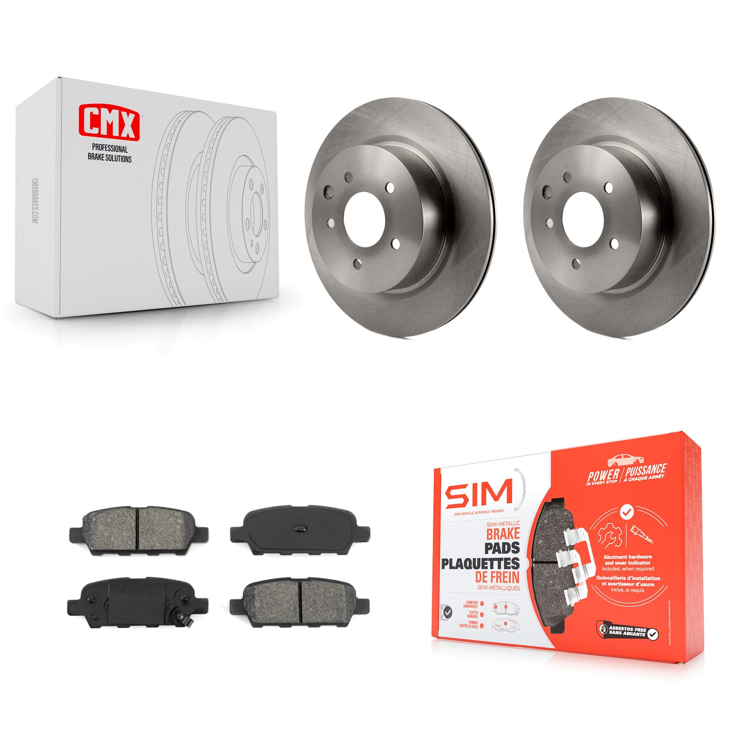 [Arrière] Kit de Disque et plaquette (semi-métallique) de frein pour Nissan INFINITI Maxima G37 G35 M35 370Z 350Z QX50 EX35 G25 M45 Q40 EX37 Z K8S-101822