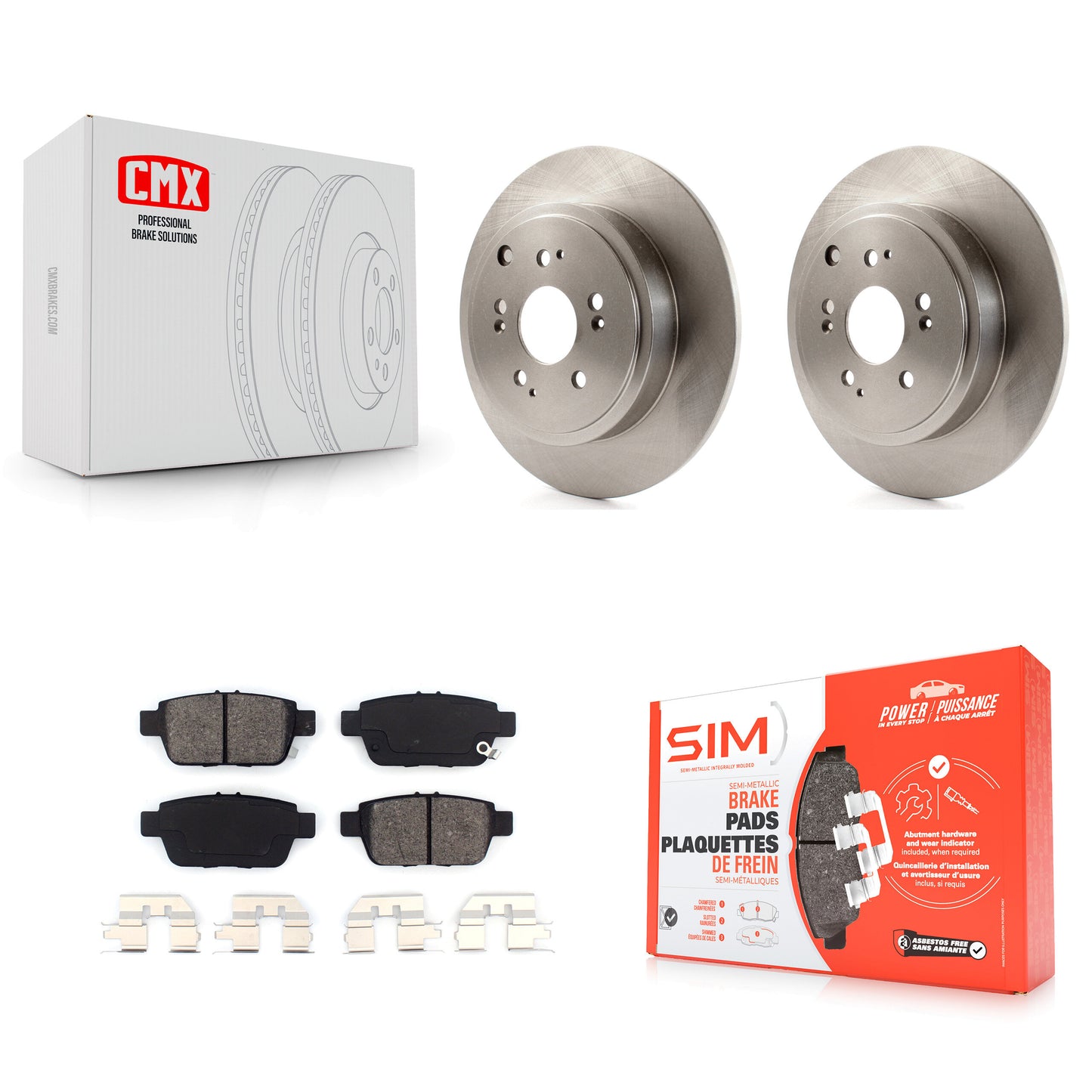 [Arrière] Kit de Disque et plaquette (semi-métallique) de frein pour 2006-2014 Honda Ridgeline K8S-101827
