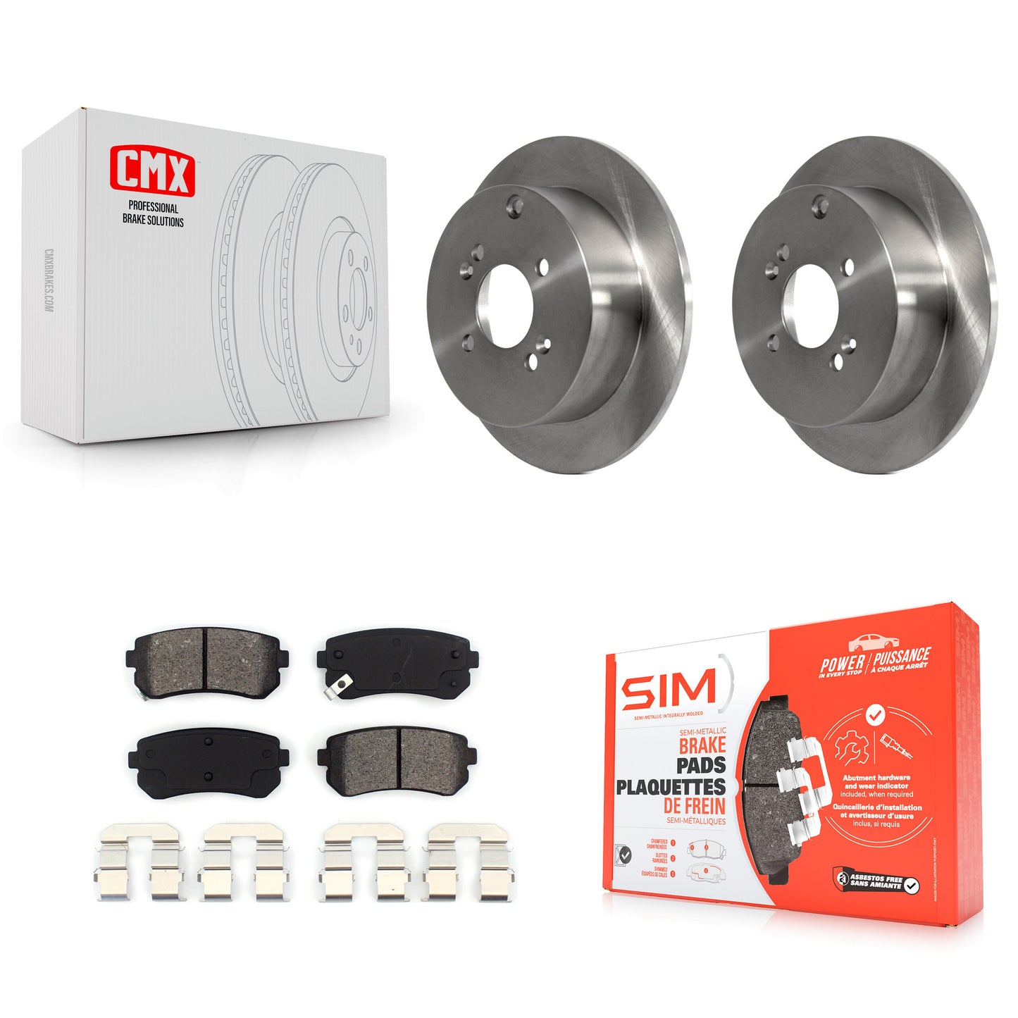 [Arrière] Kit de Disque et plaquette (semi-métallique) de frein pour 2006-2010 Hyundai Accent Kia Rio Rio5 K8S-101842