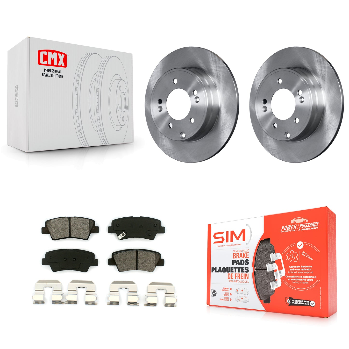 [Arrière] Kit de Disque et plaquette (semi-métallique) de frein pour Hyundai Sonata Kia Optima Azera K8S-101844