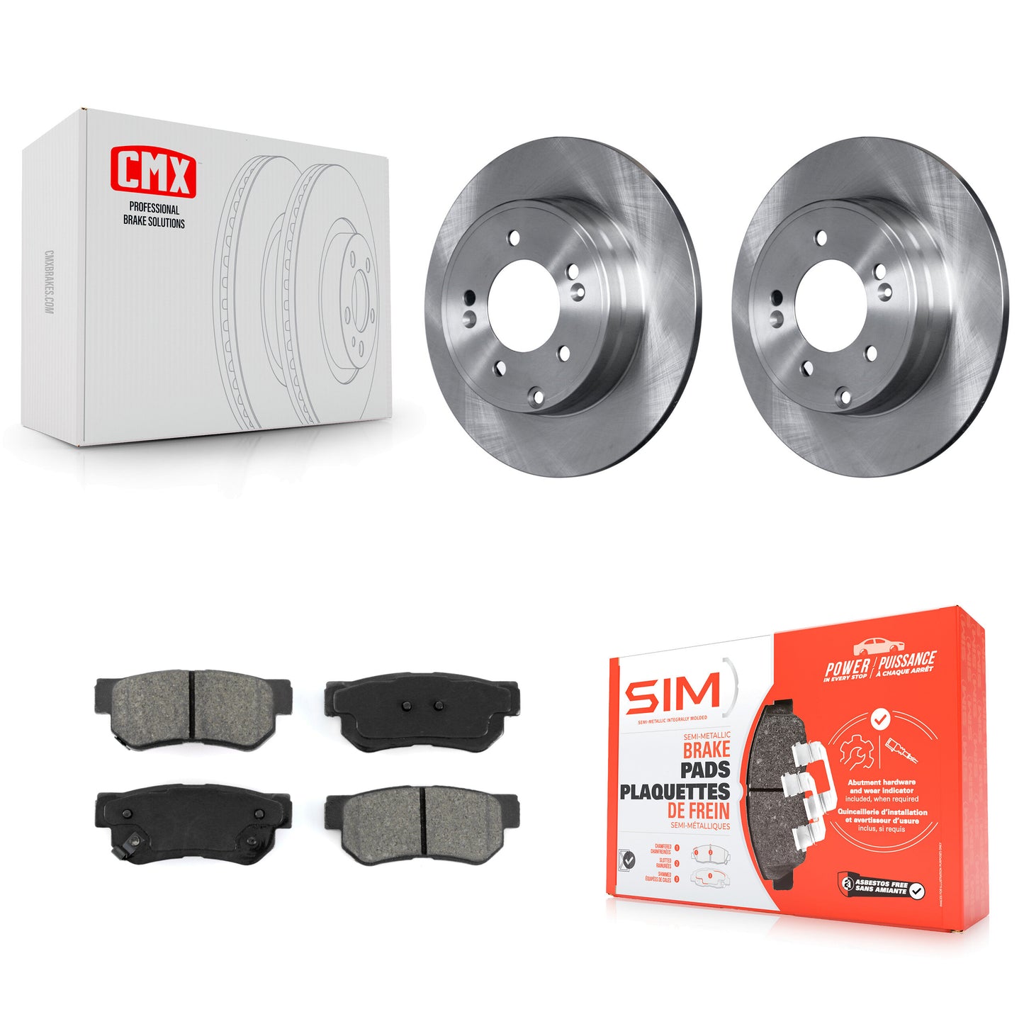 [Arrière] Kit de Disque et plaquette (semi-métallique) de frein pour Hyundai Sonata 3.3L K8S-101845