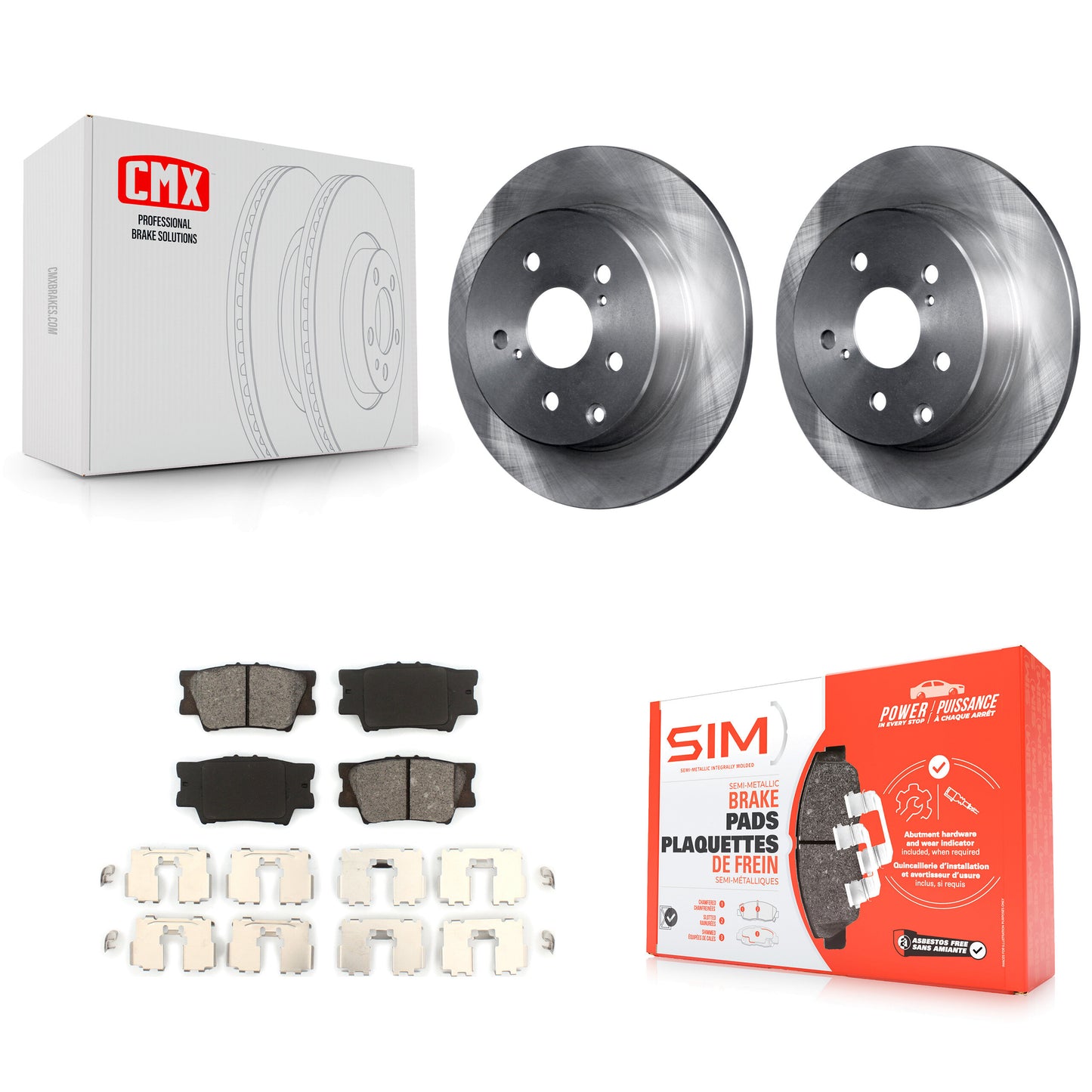 [Arrière] Kit de Disque et plaquette (semi-métallique) de frein pour Toyota RAV4 Lexus HS250h K8S-101861