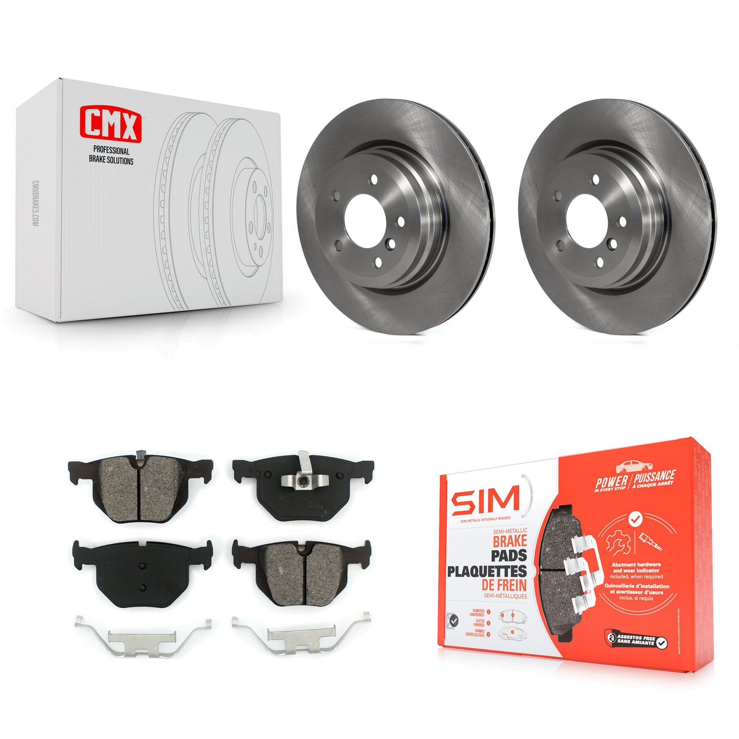 [Arrière] Kit de Disque et plaquette (semi-métallique) de frein pour BMW 335i X1 xDrive 330i 335xi 335d 330xi 335is K8S-101862