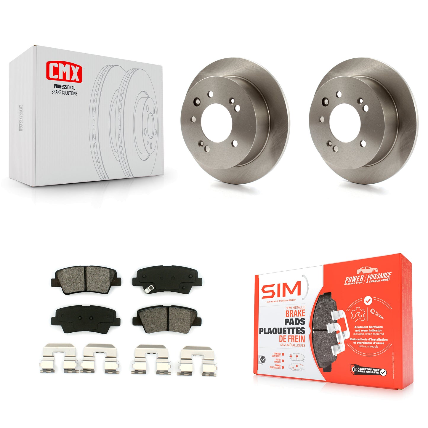 [Arrière] Kit de Disque et plaquette (semi-métallique) de frein pour 2010 Hyundai Elantra Sedan From 03 23 10 K8S-101871
