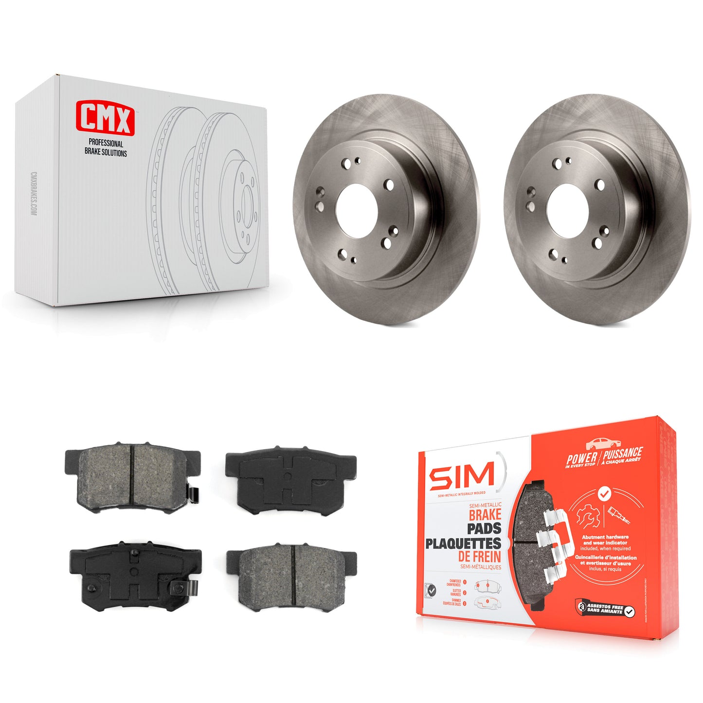 [Arrière] Kit de Disque et plaquette (semi-métallique) de frein pour Honda Accord Acura ILX K8S-101880