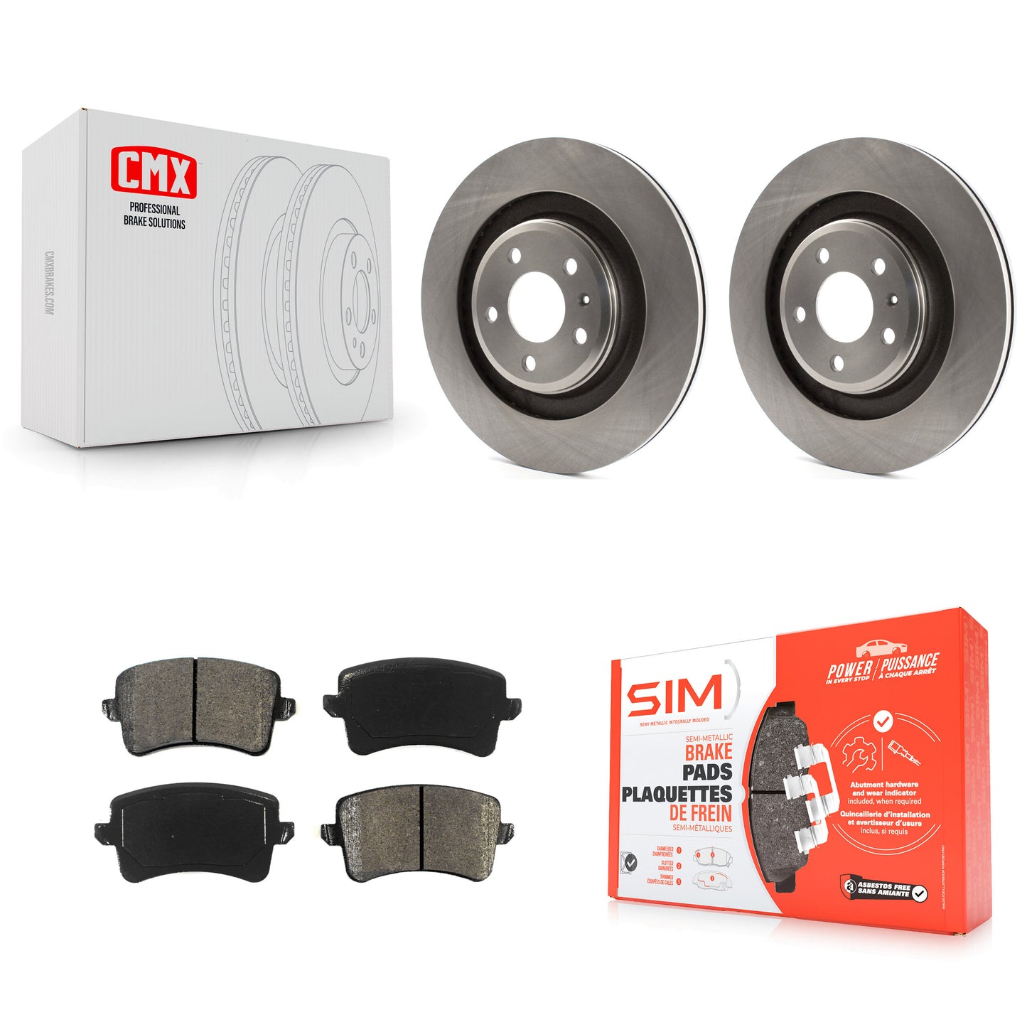 [Arrière] Kit de Disque et plaquette (semi-métallique) de frein pour Audi S5 A4 Quattro K8S-101912