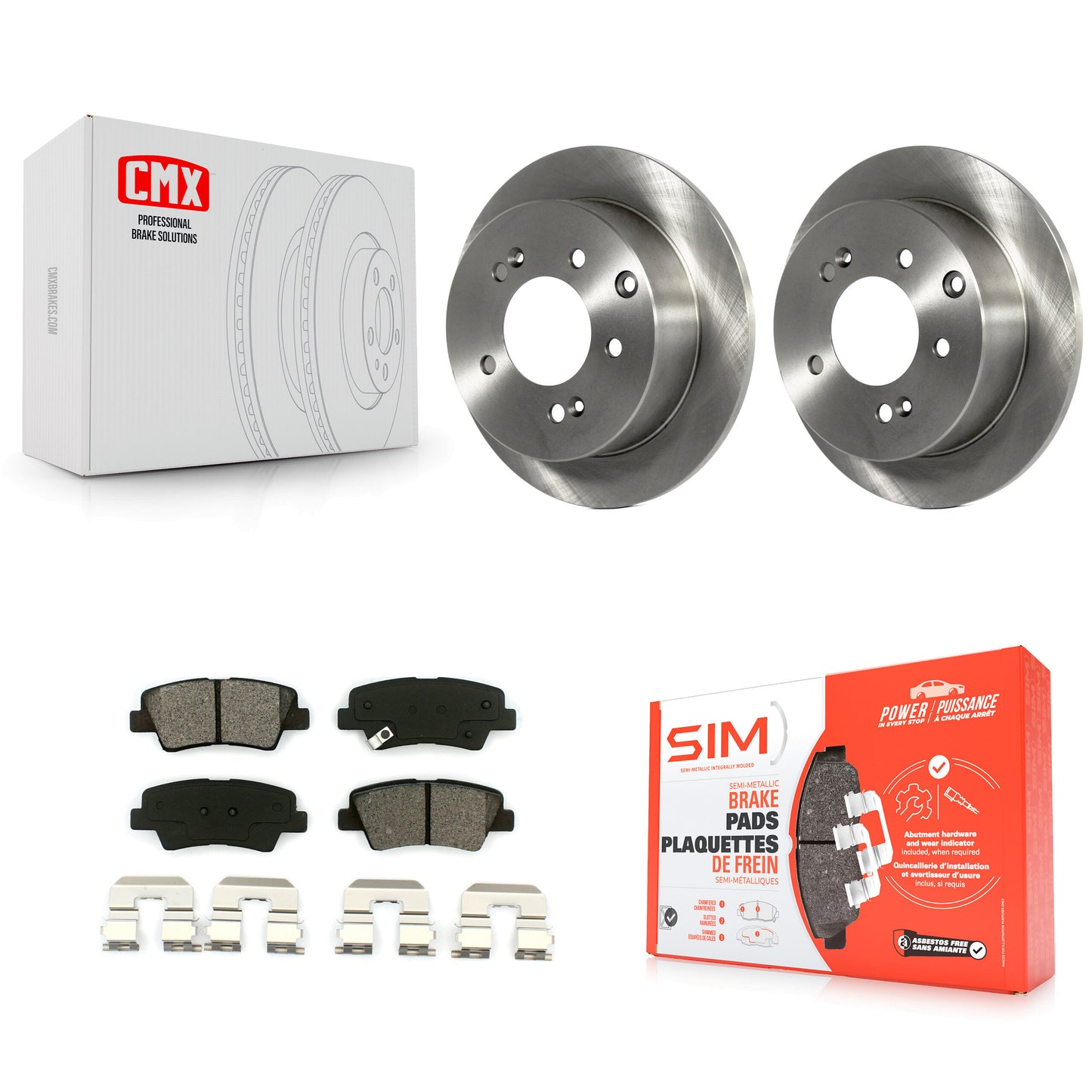 [Arrière] Kit de Disque et plaquette (semi-métallique) de frein pour 2010-2013 Kia Soul K8S-101922
