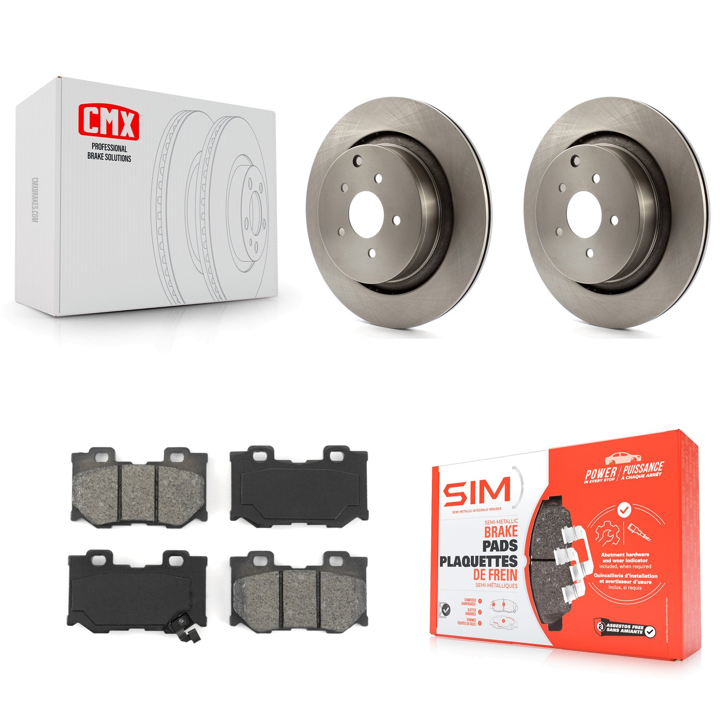 [Arrière] Kit de Disque et plaquette (semi-métallique) de frein pour INFINITI Q50 M37 Q60 Q70 Q70L QX70 M56 FX50 K8S-101946