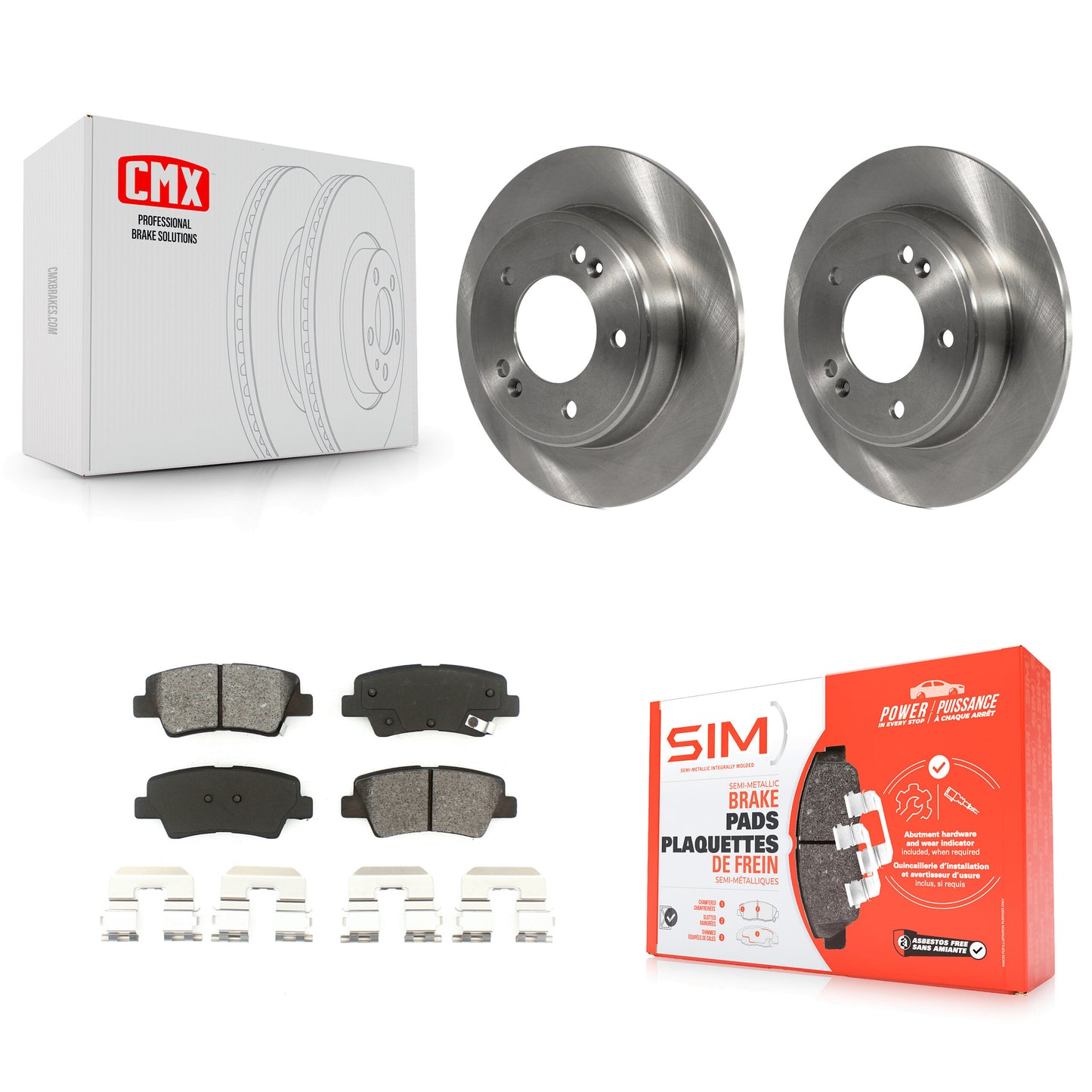 [Arrière] Kit de Disque et plaquette (semi-métallique) de frein pour Hyundai Elantra Kia Soul Forte Veloster GT Forte5 Coupe Koup K8S-101950