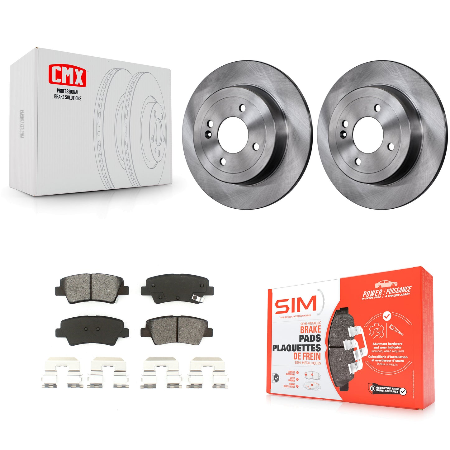 [Arrière] Kit de Disque et plaquette (semi-métallique) de frein pour Hyundai Accent Kia Rio K8S-101956