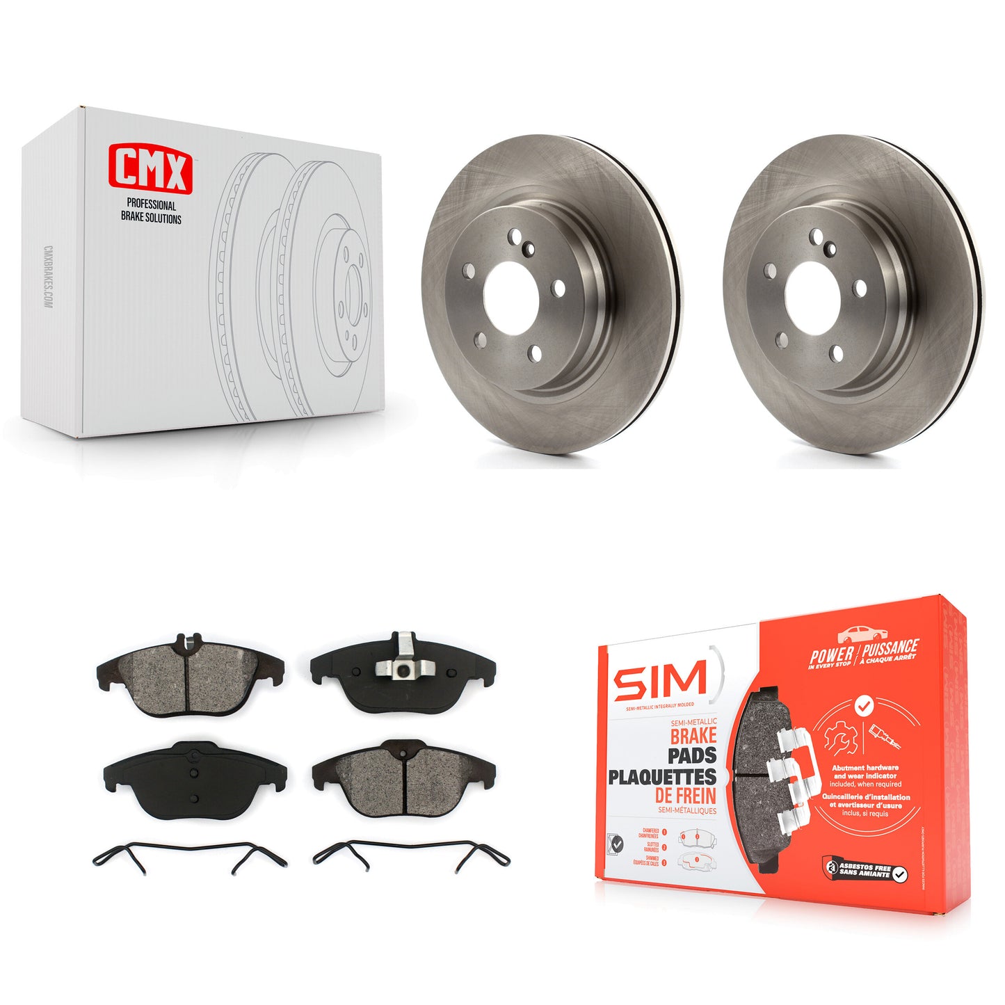 [Arrière] Kit de Disque et plaquette (semi-métallique) de frein pour Mercedes-Benz E350 C250 C300 C350 E550 K8S-101965