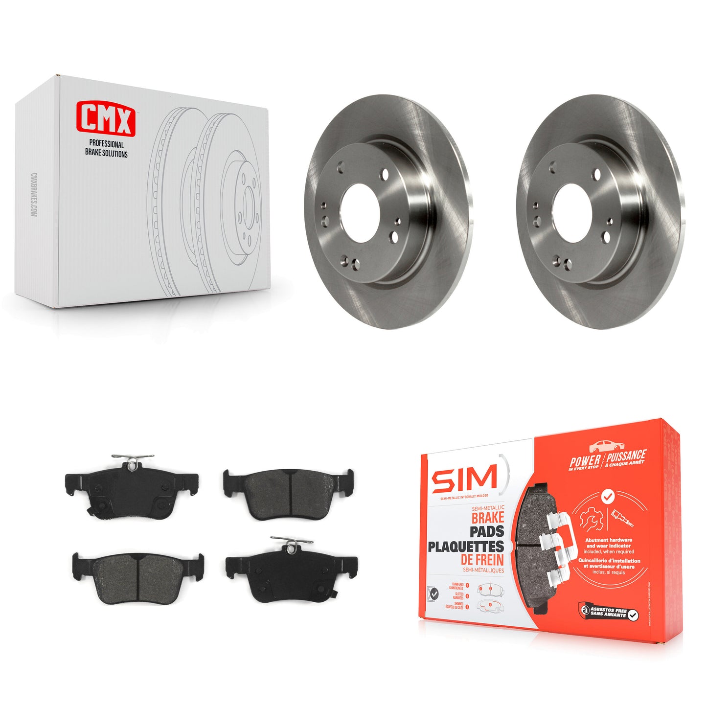 [Arrière] Kit de Disque et plaquette (semi-métallique) de frein pour Honda Civic K8S-101975