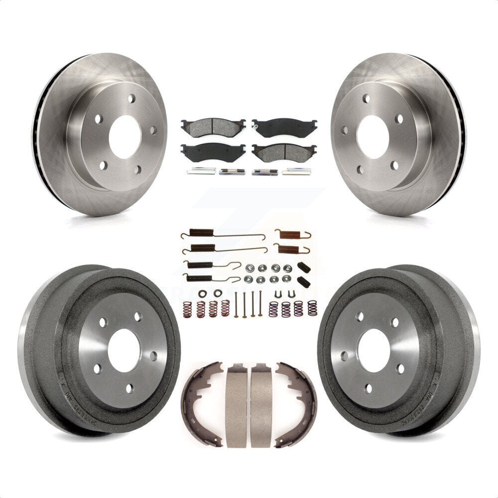 [Avant + Arrière] Kit de Disque et plaquette (semi-métallique) de frein pour 2000-2001 Dodge Ram 1500 4WD K8S-102060 par Transit Auto