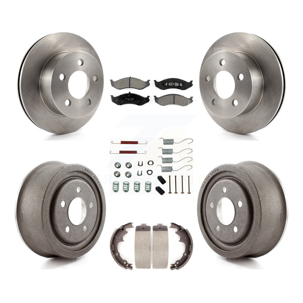 [Avant + Arrière] Kit de Disque et plaquette (semi-métallique) de frein pour Jeep Wrangler TJ K8S-102063