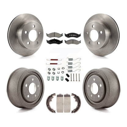 [Avant + Arrière] Kit de Disque et plaquette (semi-métallique) de frein pour Jeep Wrangler TJ K8S-102063