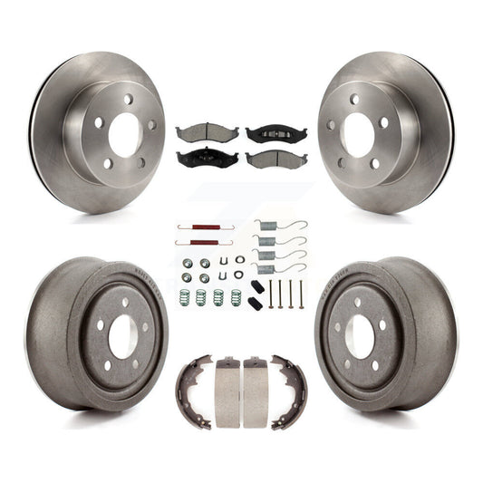 [Avant + Arrière] Kit de Disque et plaquette (semi-métallique) de frein pour Jeep Wrangler TJ K8S-102063
